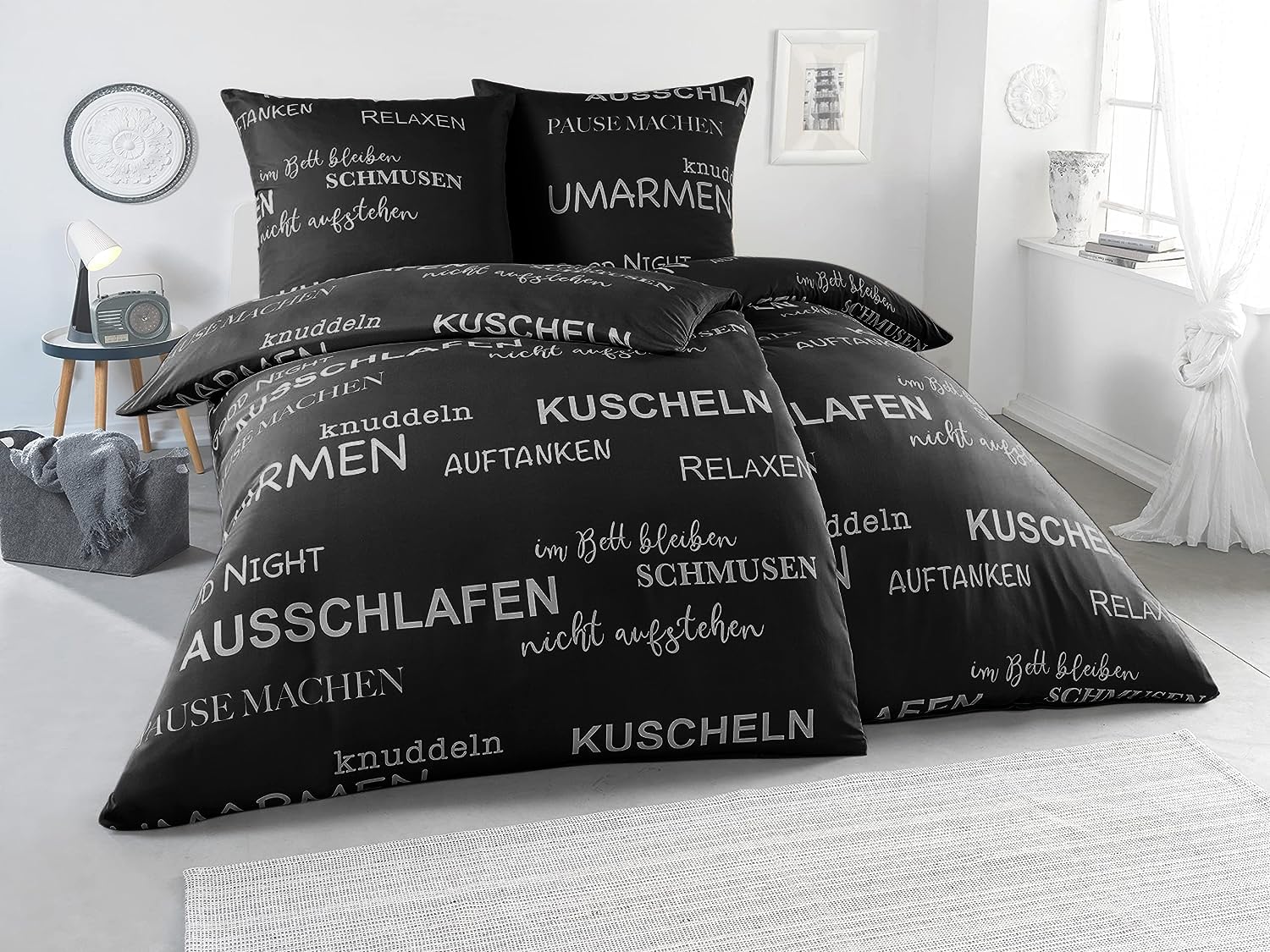FELLANO 4 teilig Bettwäsche 135x200 | Bettwäsche Set mit je 2 Bettbezügen 135 x 200 & Kissenbezügen 80x80