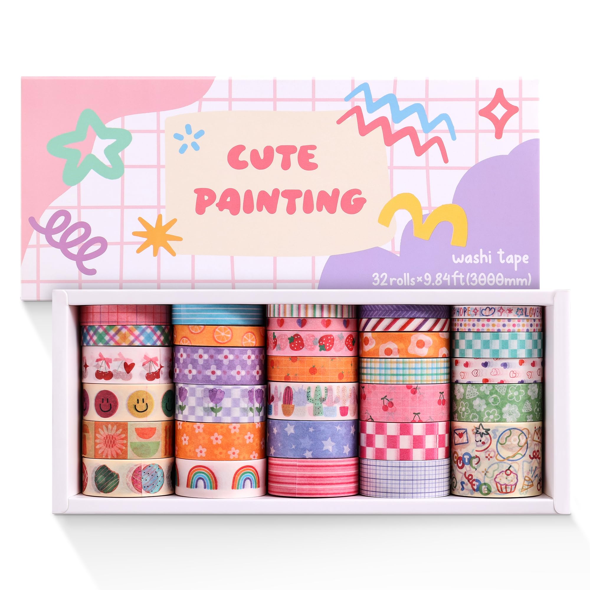 Purple Washi Tape Set - 35 Rolls Butterfly Designs -13 Purple Washi Tape Set - 35 Rolls Butterfly Designs -13