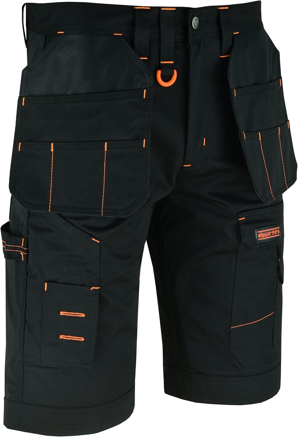 WrightFits Men Redhawk Holster Work Shorts Black, Grey & Khaki - Heavy Duty Safety Combat Cargo Summer Shorts - Multi Pockets - Triple Stitched - Durable Workwear