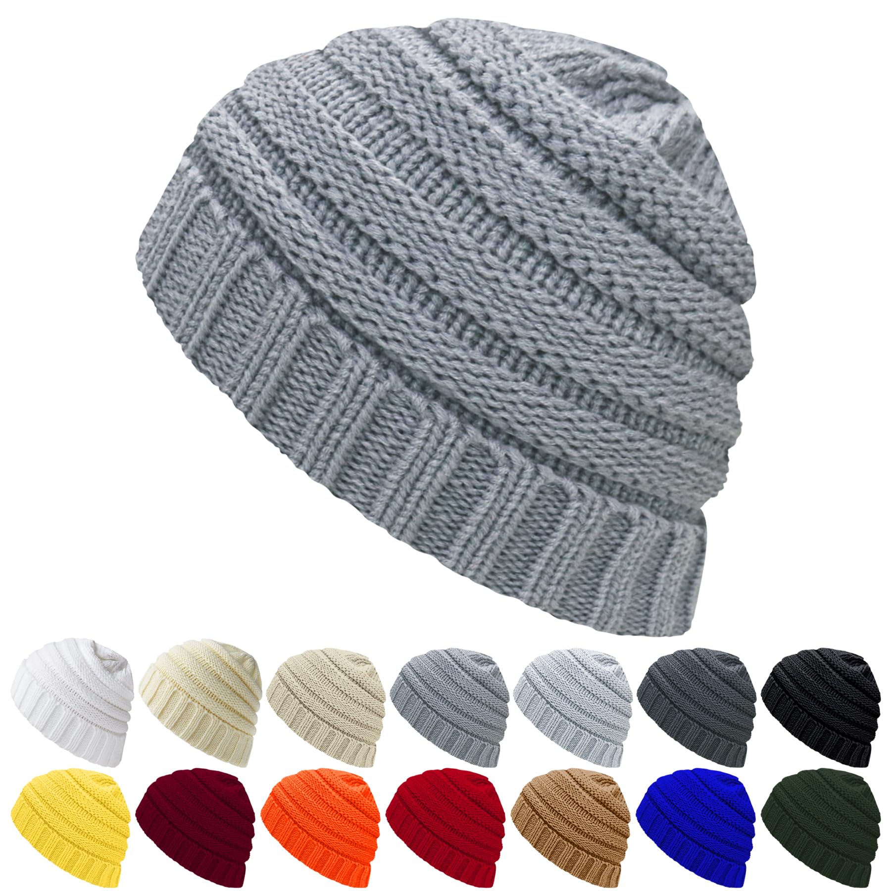 ANTI-REBOUNDUMBRE Winter Hats for Women Warm Beanies Soft Cable Knit Beanie for Women Skull Cap