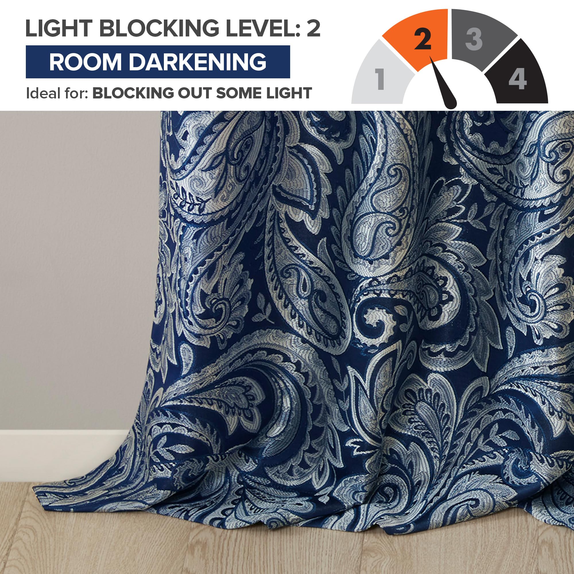 Amazon.com: Madison Park Aubrey 2 Panel Curtain Faux Silk Paisley