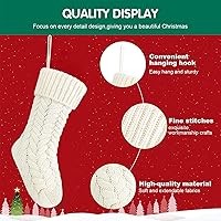 Vista 6 de Fesciory Medias de Navidad de 18 Pulgadas a Granel, Paquete de 5 Medias Grandes de Punto Cable para Colgar en Chimenea para Decoraciones Familiares