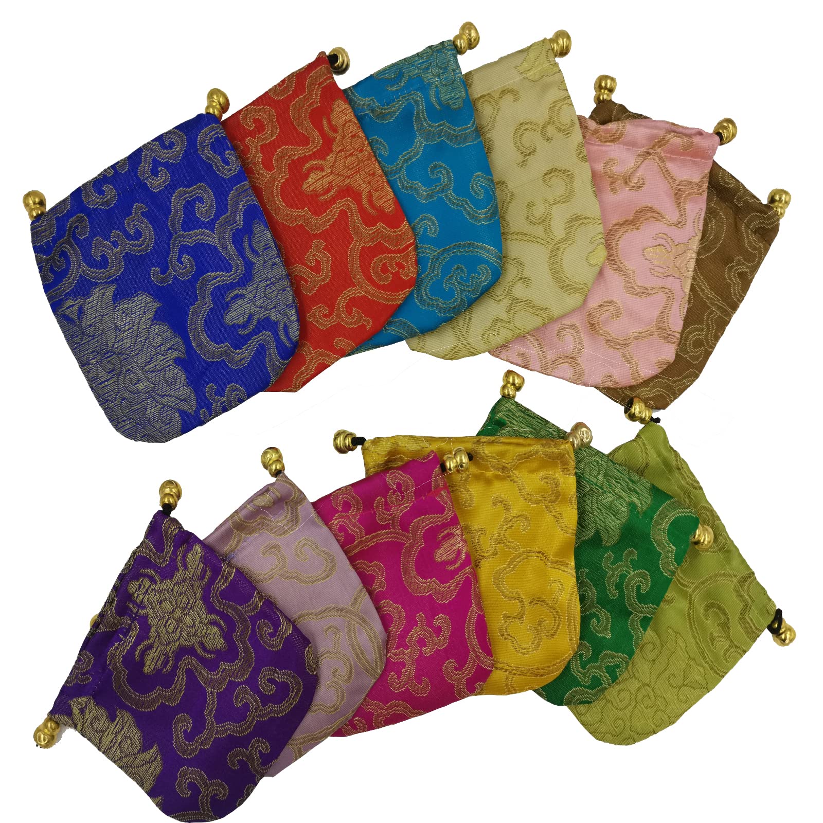 24 Pezzi Borsa per Gioielli con Coulisse Collana di Ricamo Borsa per Gioielli Sacchetto Regalo Piccolo per Collana