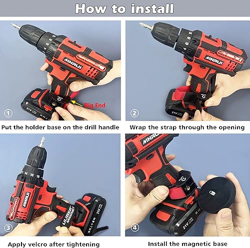 Miniatura 6 de ULIBERMAGNET Juego de 2 fundas magnéticas de alta resistencia con clip magnético fuerte para herramientas eléctricas inalámbricas, tornillos,