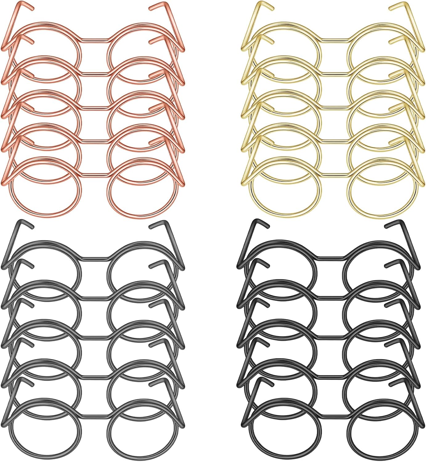20 Pcs Doll Glasses, Mini Glasses Doll Dress Up Accessories, Mini Metal Wire Rim Frameless Lens Dolls Dress up for Dolls Pets Costume Accessories Cosplay DIY Crafts (4 Color)