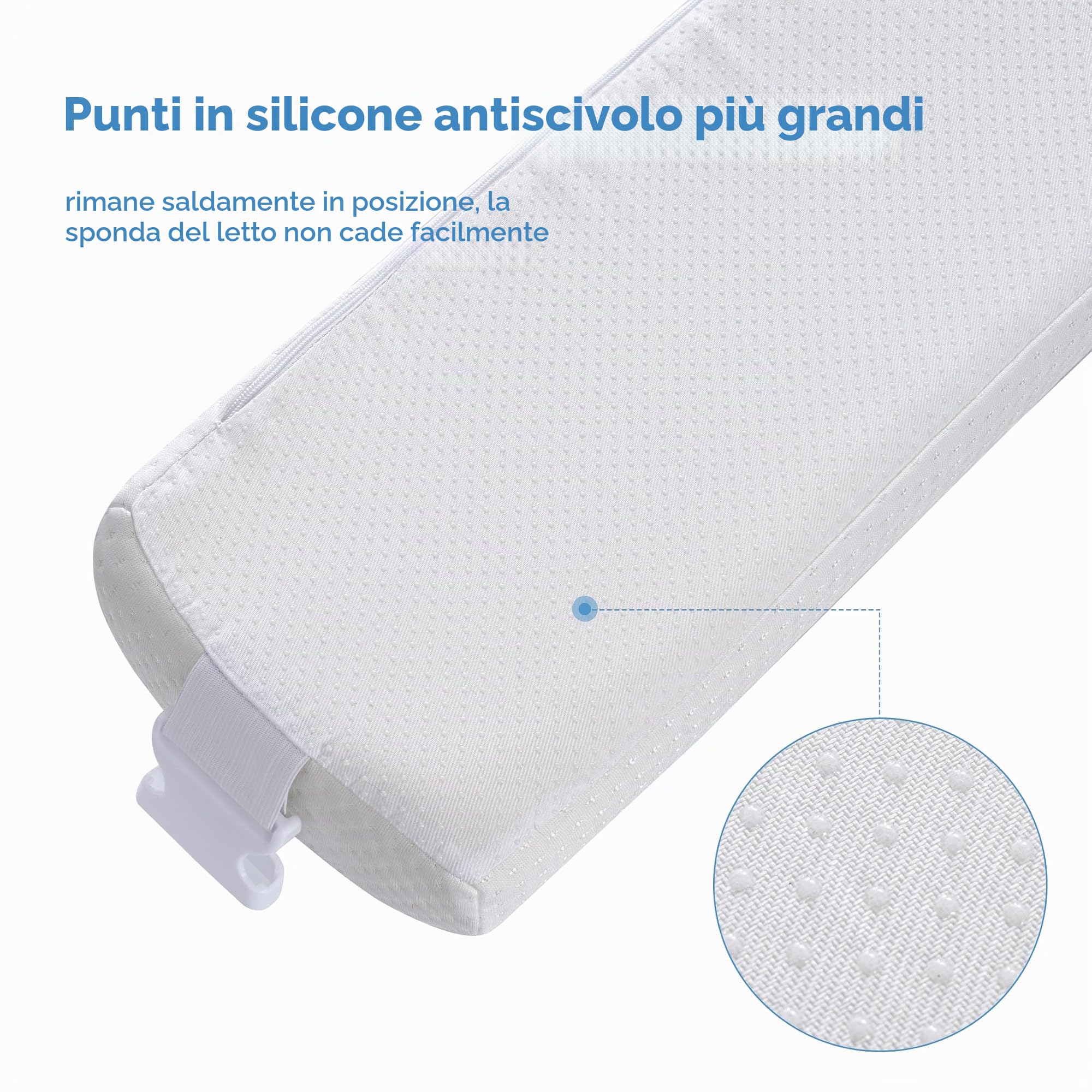 YIHATA Paracolpi Lettino, Portatile Sponda Letto Bambini, Paracolpi Di Sicurezza Per Anziani Con Rivestimento Resistente All'Acqua, Antiscivolo E Lavabile in Lavatrice,Adatto A Tutti I Letti - 2 Pezzi