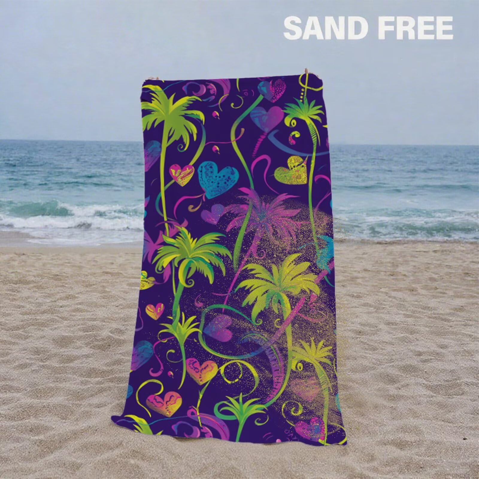 Telo Mare Microfibra 220x100 cm Telo Mare Grande, Asciugamano Palestra Asciugatura Rapida, Stuoia Campeggio Anti-Sabbia, Morbido, Assorbente, con Borsa Portaoggetti, Accessori Campeggio, Regalo Y2-340