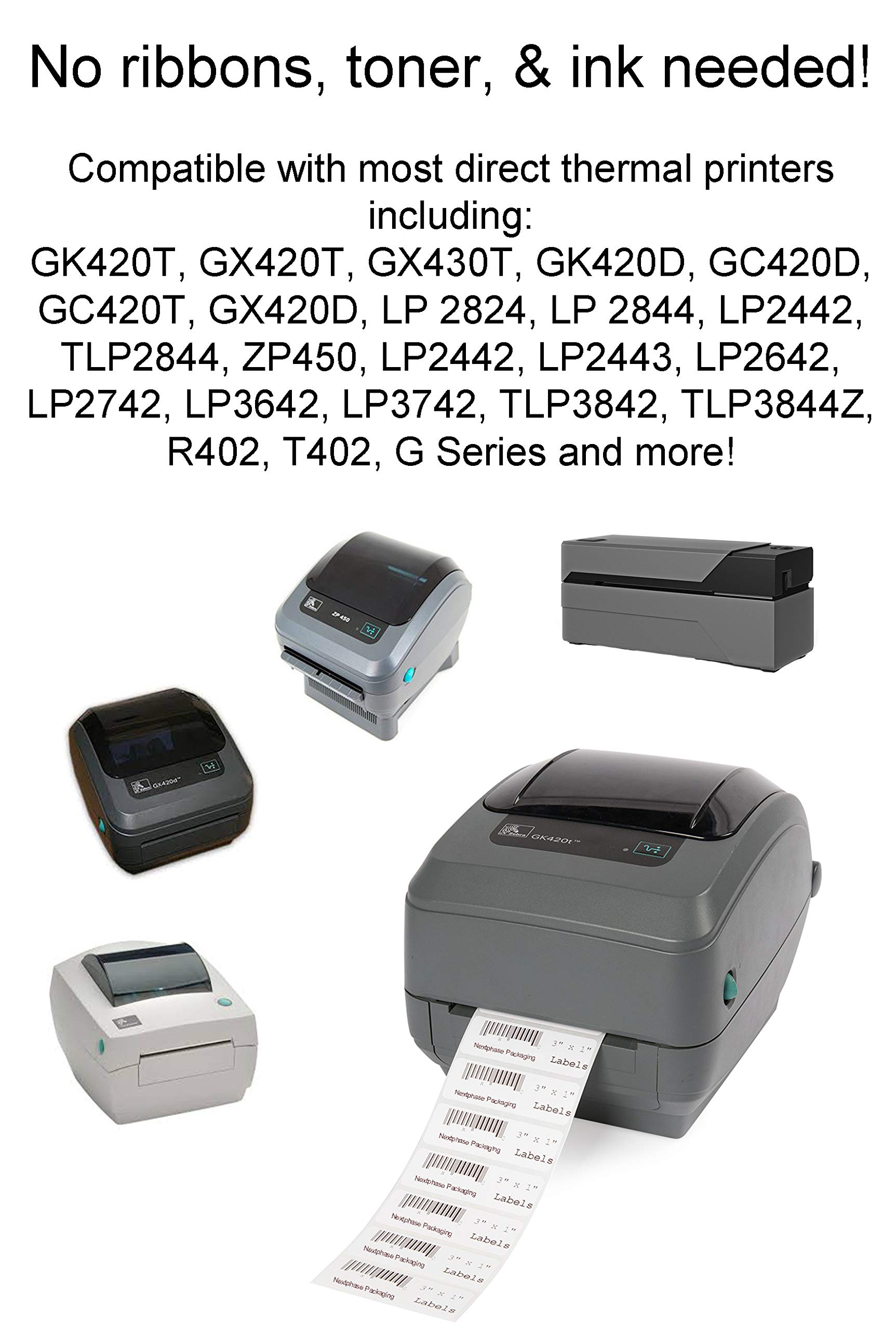 Bezpośrednie etykiety termiczne - 7,6 cm x 2,5 cm - perforowane etykiety adresowe z kodem kreskowym UPC FBA z klejem premium, kompatybilne z drukarkami etykiet Zebra & Rollo - 9