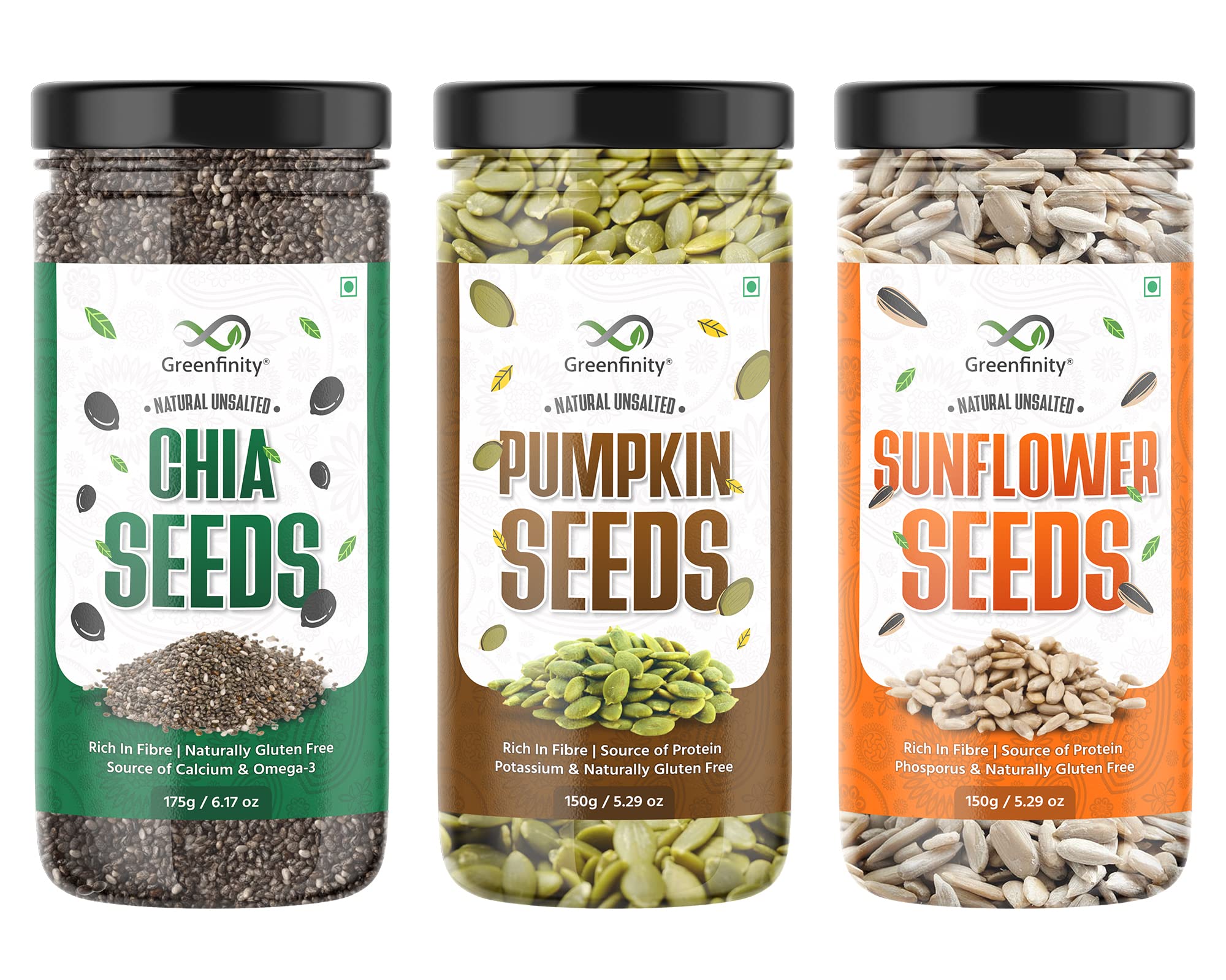 Greenfinity Seeds for eating (Pumpkin, Sunflower, Chia Seeds) (B08LCDRJDB) Amazon Price History, Amazon Price Tracker