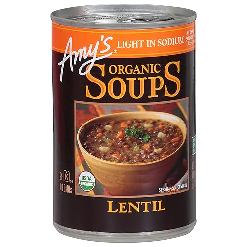 Amys Sopa orgánica de lentejas ligera en sodio 145 onzas líquidas