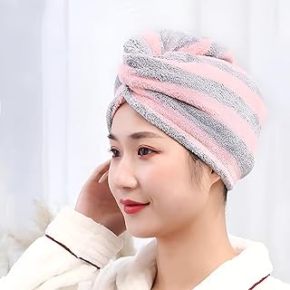 مناشف تجفيف الشعر المصنوعة من الألياف الدقيقة لفافات شعر لطيفة ومضادة للتجعد للنساء والفتيات مثالية للشعر الطويل الكثيف المبلل مصممة للتجفيف الفعال والخالي التلف ألياف دقيقة متعدد الألوان