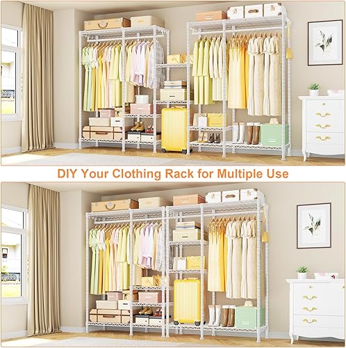 Miniatura 4 de Ulif F4 - Perchero resistente (con barra de suspensión), percheros independientes para colgar ropa, sistema organizador de armario ajustable,