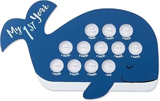 Baby Aspen My First Year Whale Hanging Frame | Timeline Picture Frame for Babies by Month