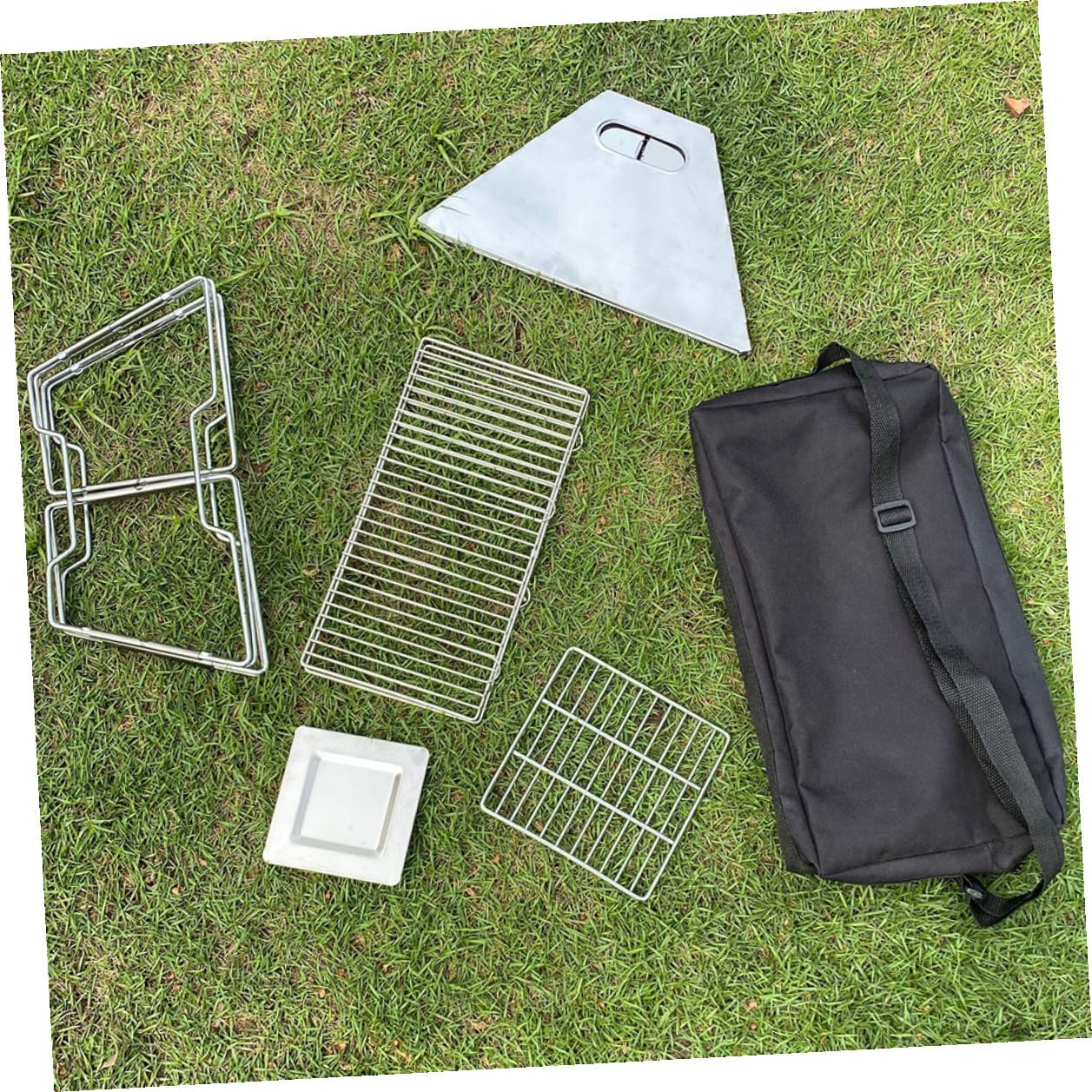 Portable Folding Camping Grill Barbecue Rack Wear-resistant Bbq Accessory for Outdoor Leisure Compact Stove for Home and Travel Use