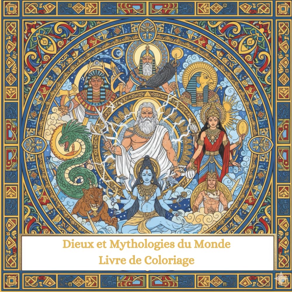 Dieux et Mythologies du Monde: Livre de Coloriage