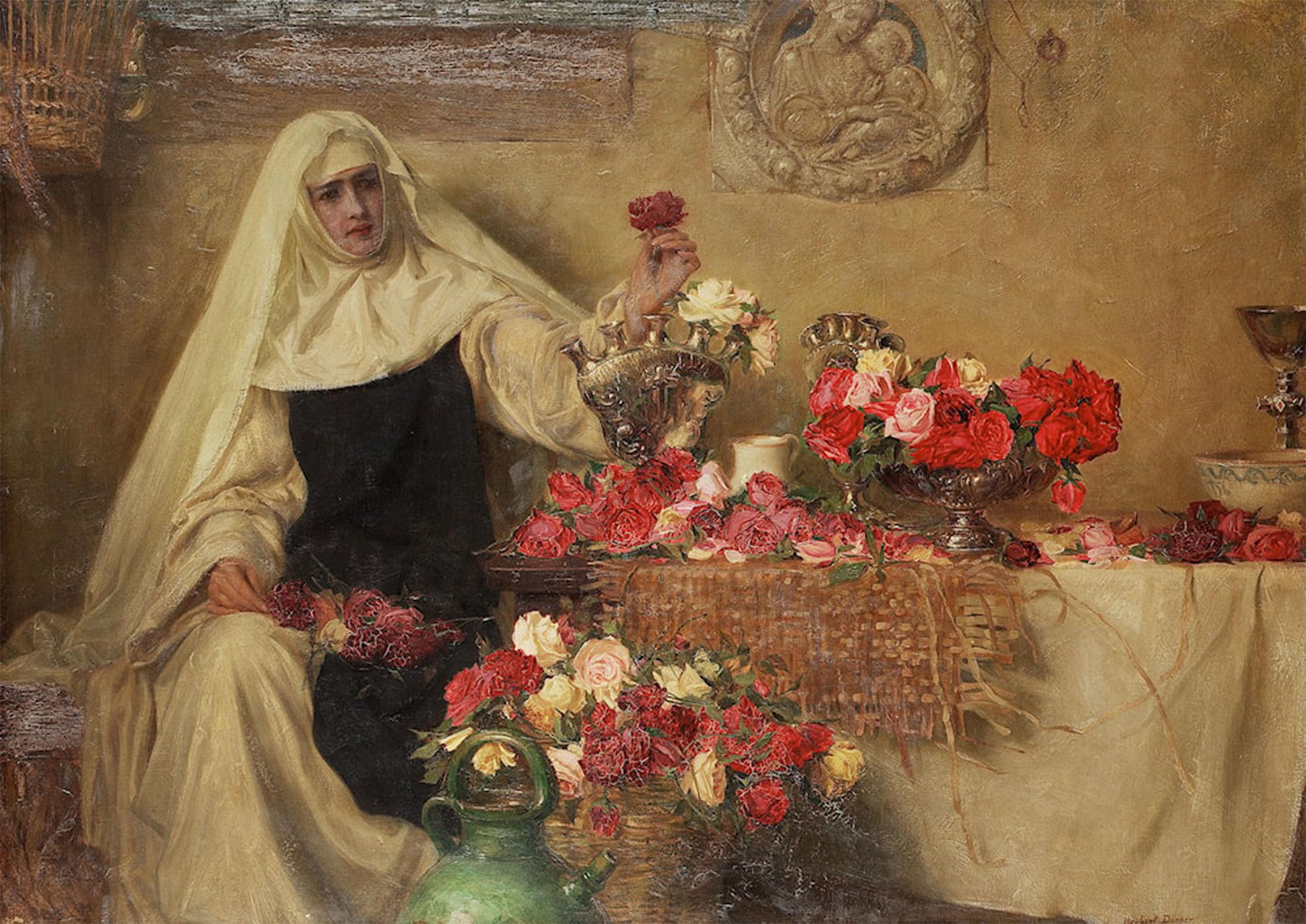 ARTXLXXBN Famous Prints Artwork Pictures Poster Painting Art for Saint Dorothea's Day by Herbert Draper Artwork Landscape Pictures for Home Decor 60x90cm