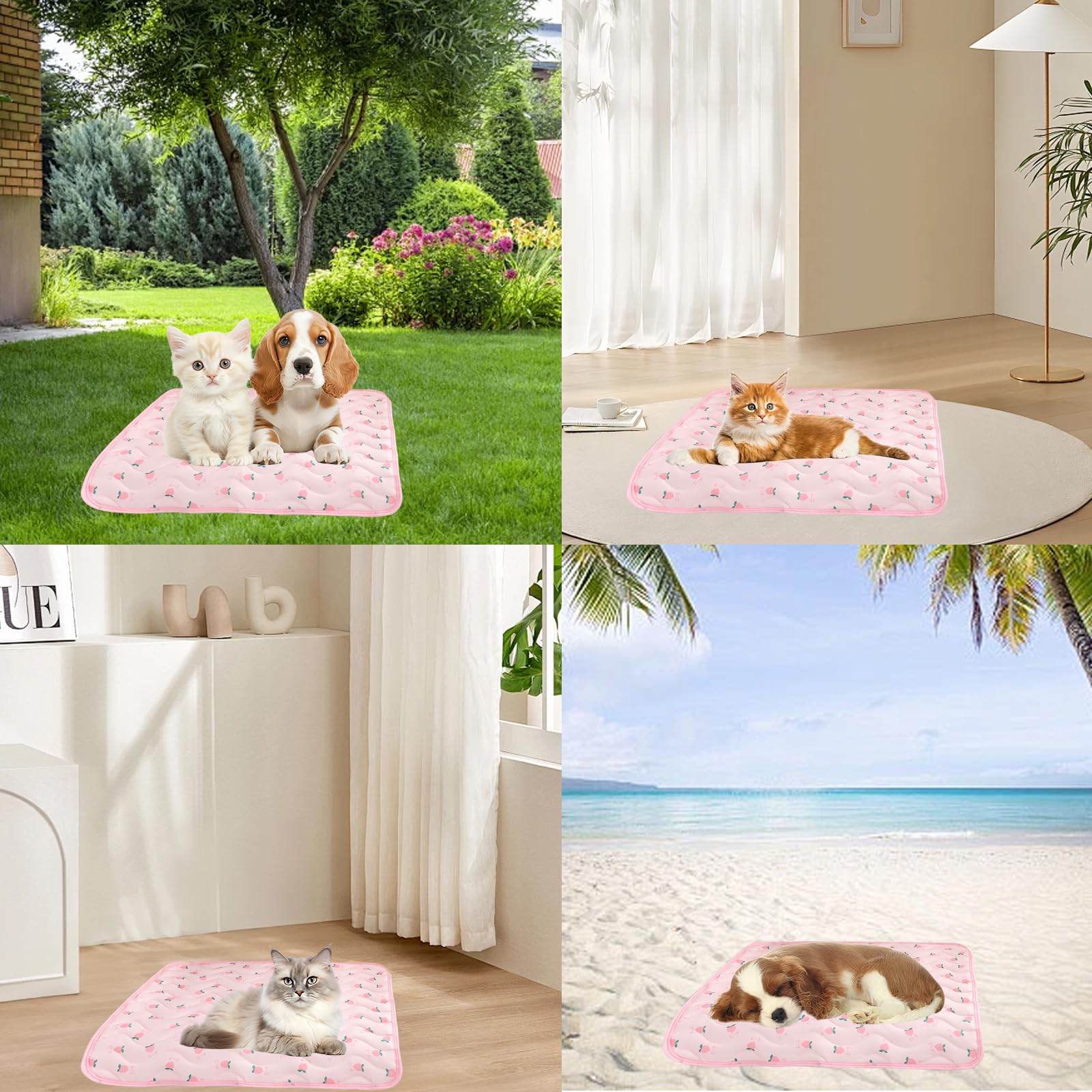 Tappetino Refrigerante per Cani 60x50cm Motivo Ciliegia per Gatti