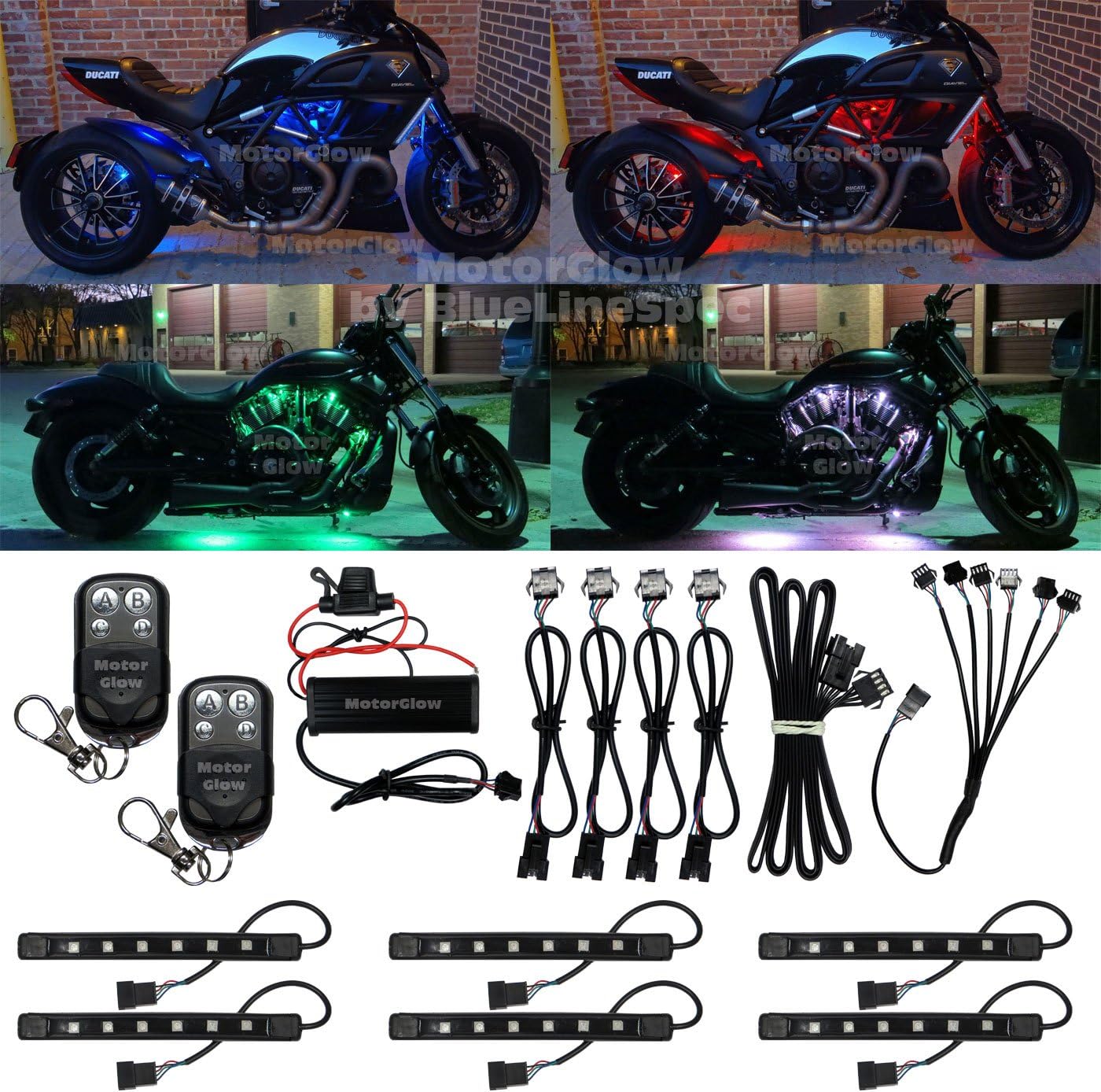 GlowStix 15-Color LED Motorcycle Glow Light Kit