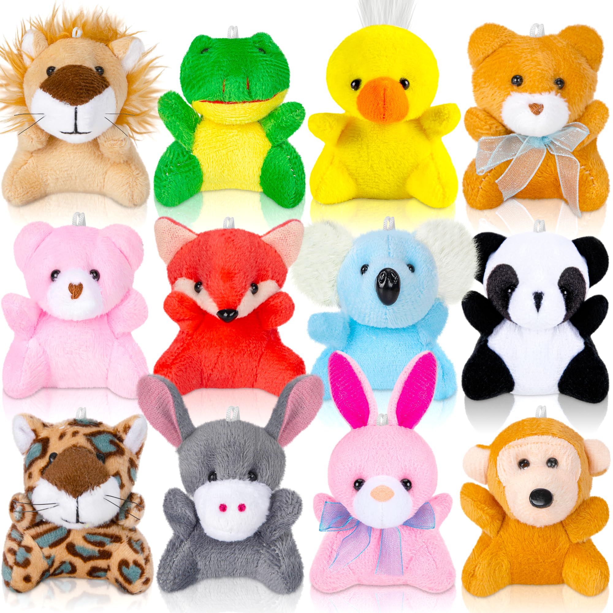 Sofier 12 Packs Mini Stuffed Animals Bulk Party Favors For Kids Treasure Box Toys Classroom Plush Toys Claw Machine Key Chains Carnival Prizes Small