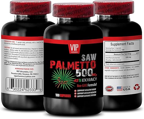 Saw Palmetto - Extracto de Saw Palmetto 500MG - Saw Palmetto para mujeres pérdida de cabello - Suplementos herbales de palma enana americana para