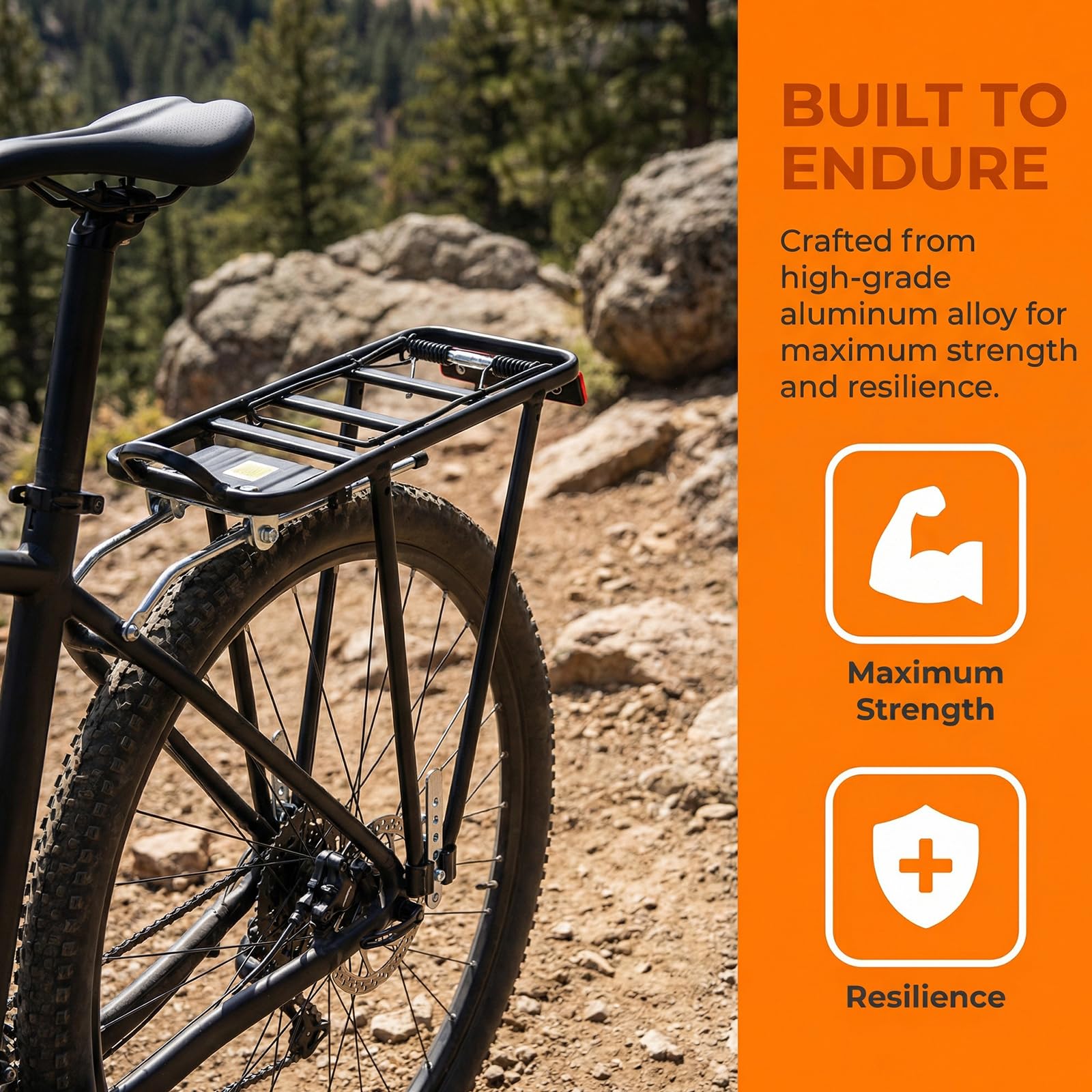 Universal Fahrradgepäckträger Verstellbar für 26-29 Zoll, Fahrrad Gepäckträger Hinten, Aluminiumlegierung Mountainbike Gepäckträger, Touring Gepäckträger Bis Maximal 75 kg, für MTB, Rennrad
