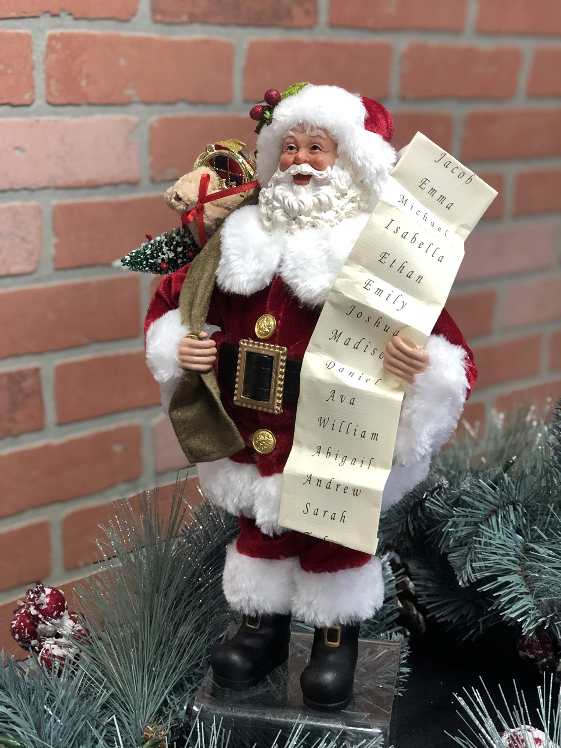 Amazon.com: Santa's Workshop Santa with List Figurine, 12