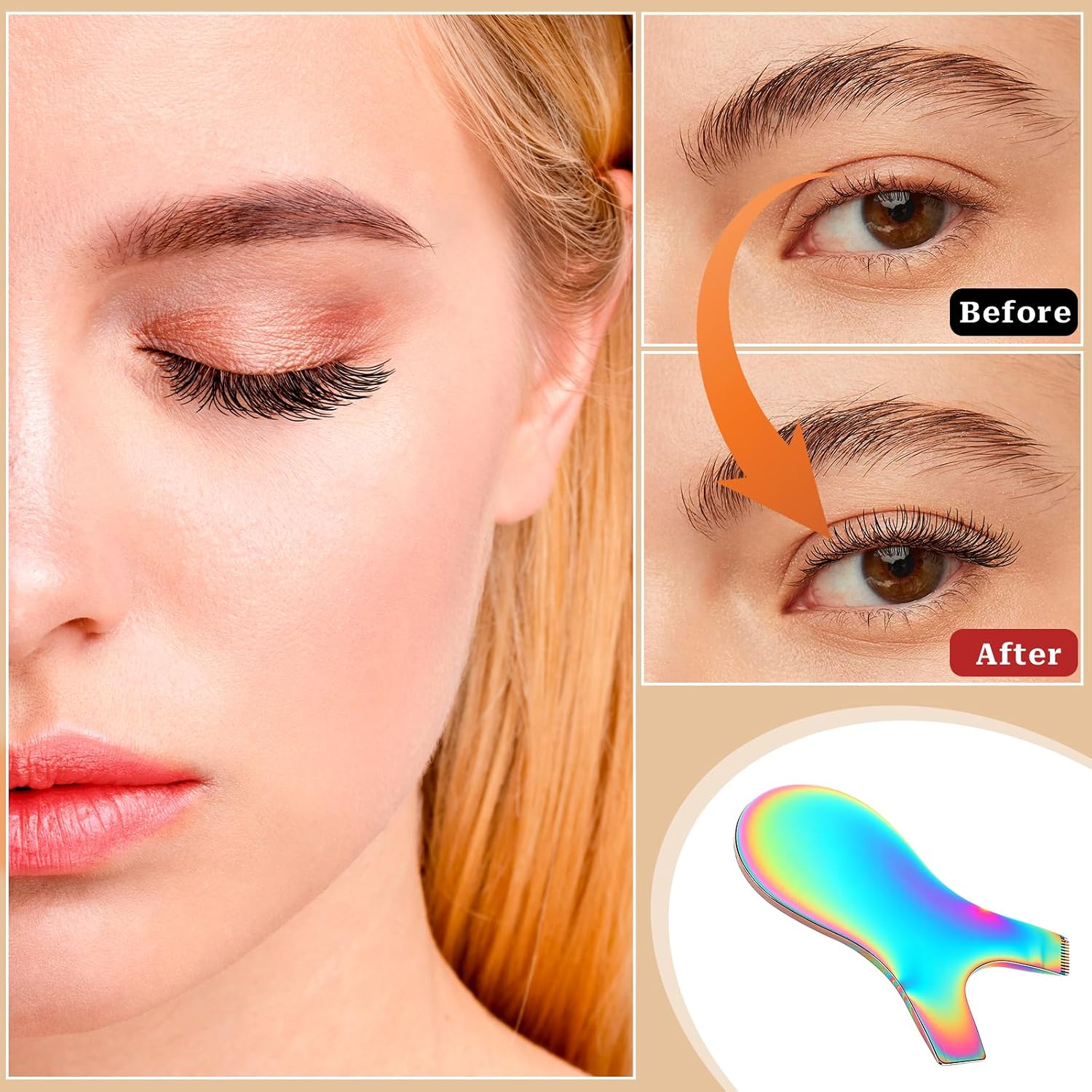 Metal Eyelash Comb, Reusable Lash Lift Comb Y Eyelash Comb Stainless Steel Eyelash Perming Brush Eyelash Curlers Eye Makeup Tool Eyelash Separator Tool for Lash Grafting, Eyelash Extension image 5