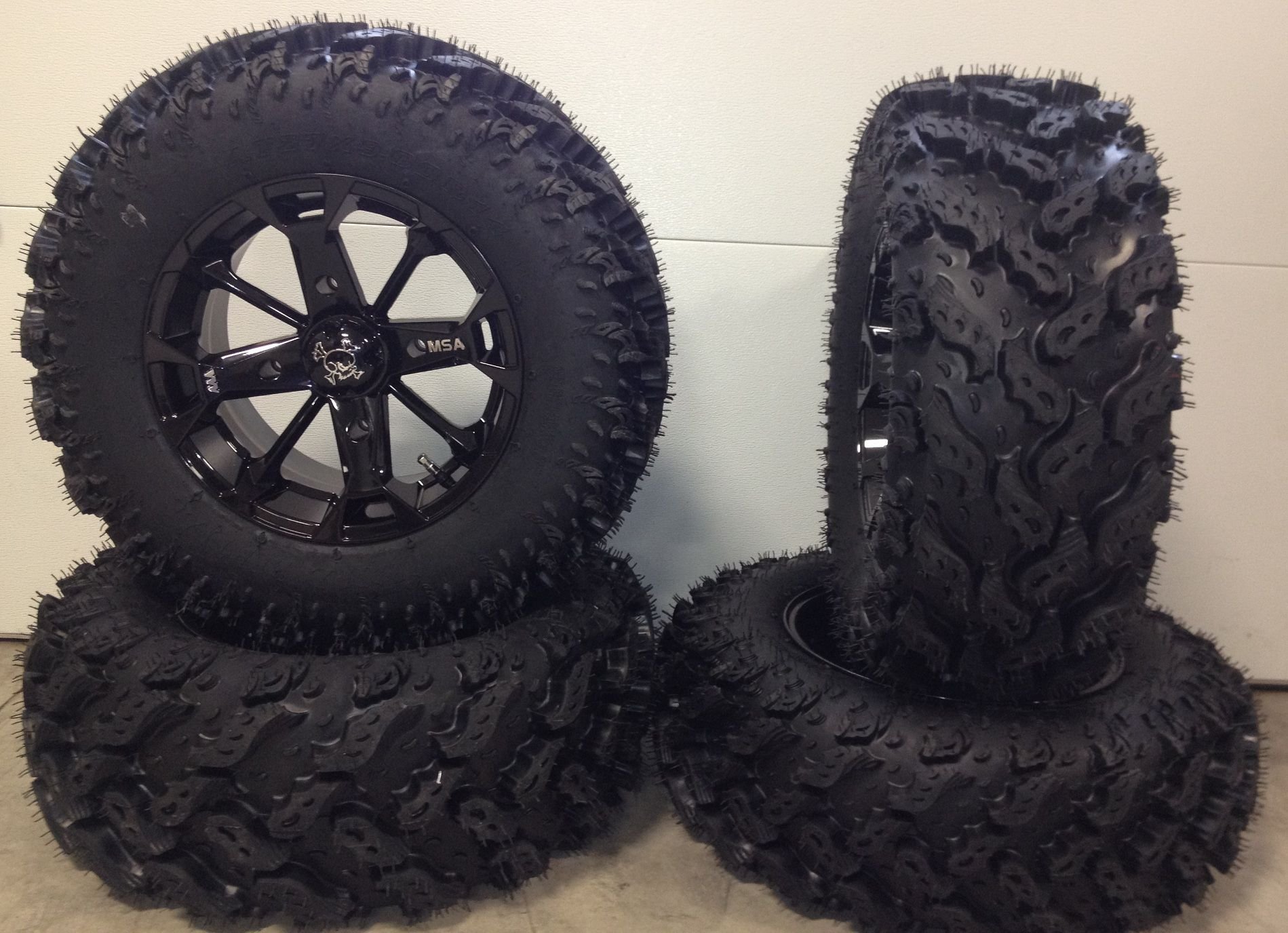 Buy Bundle 9 Items MSA Black Elixir 14" ATV Wheels 27" Reptile Tires