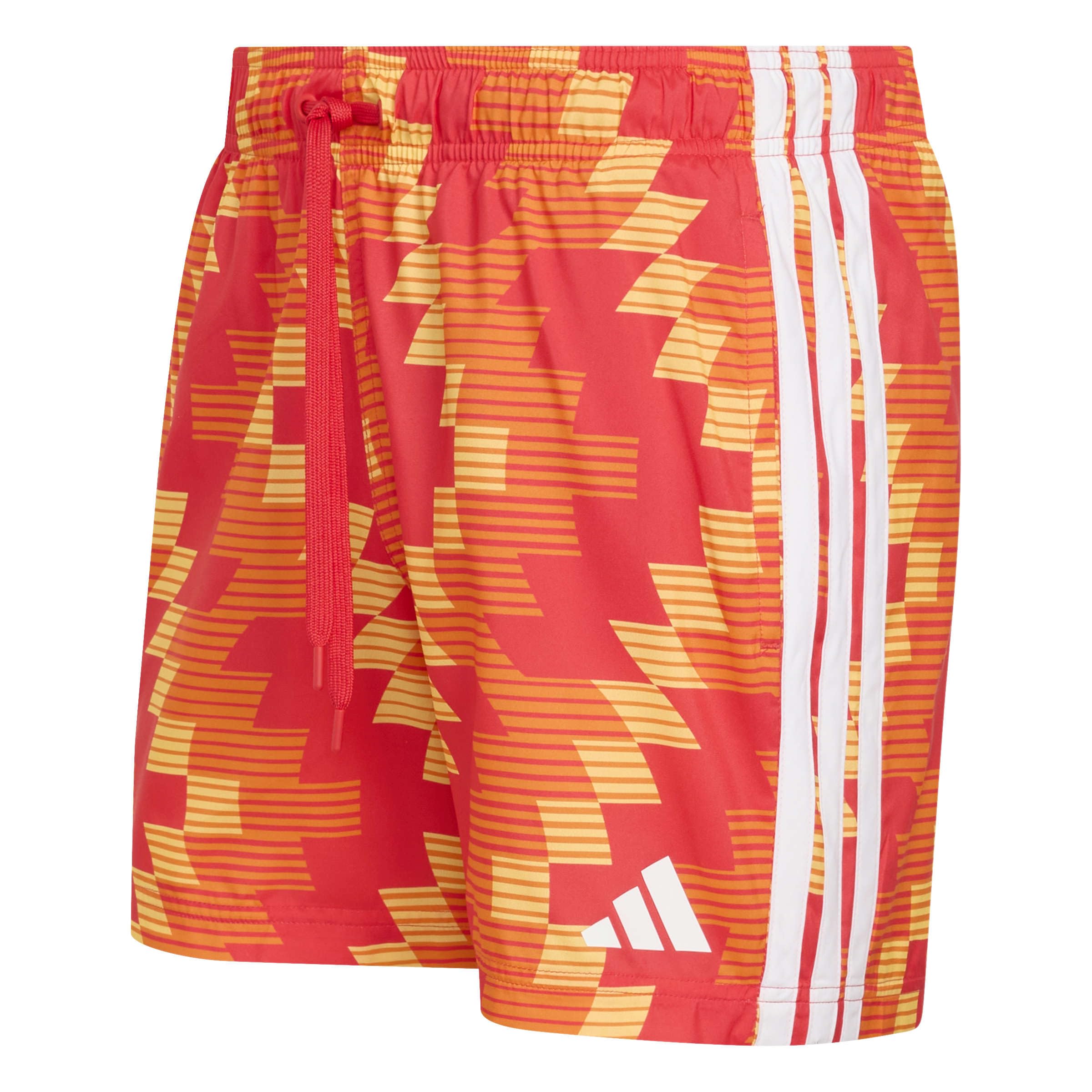 adidas Men's Football-Inspired Graphic Swim 5 Inch Swimwear, Ice Tangerine/White, M