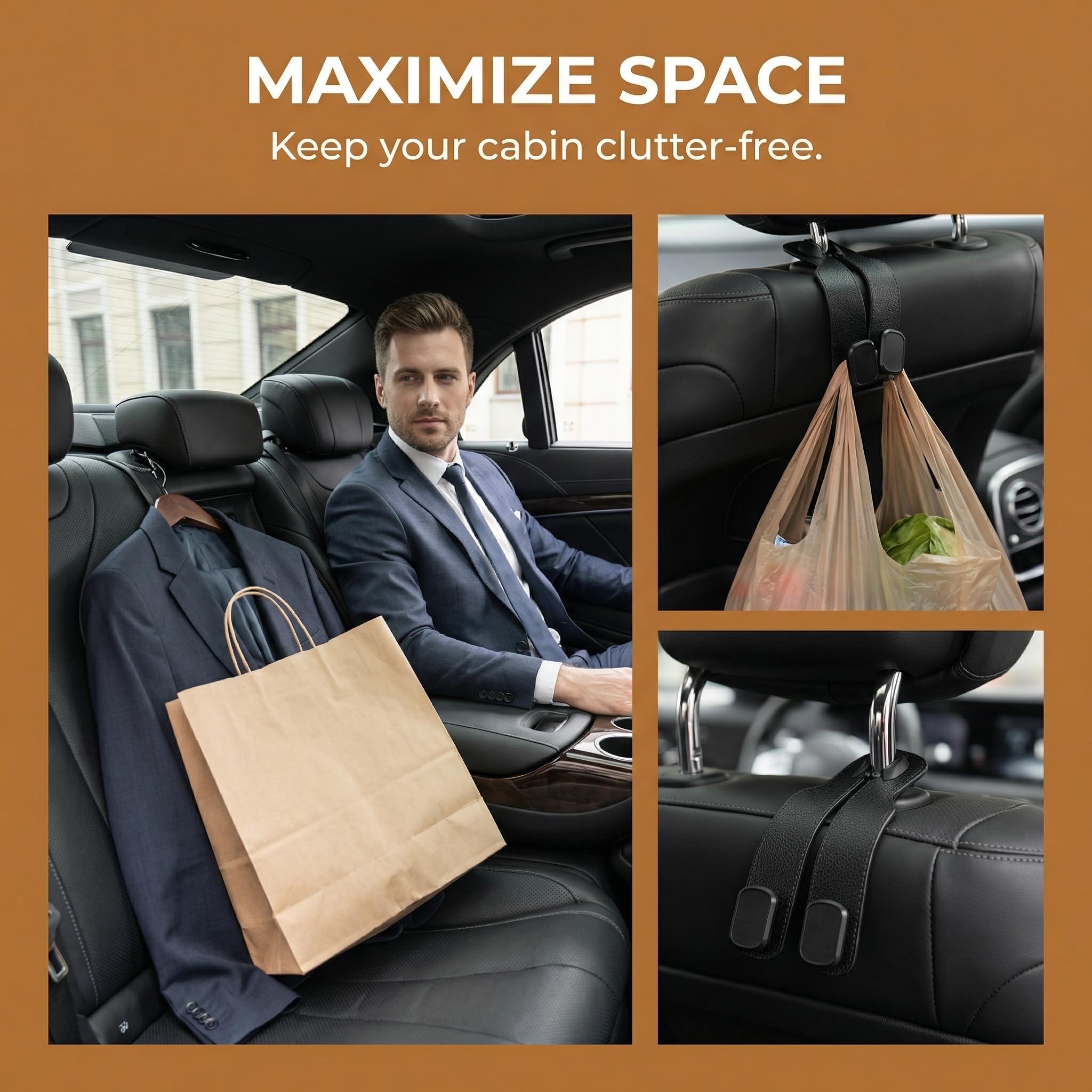 unknownn Organizador de asiento de coche + cubo de basura para coche, organizador de asiento trasero de coche, alfombrillas protectoras para niños, bandeja de mesa, mesa de comedor plegable con
