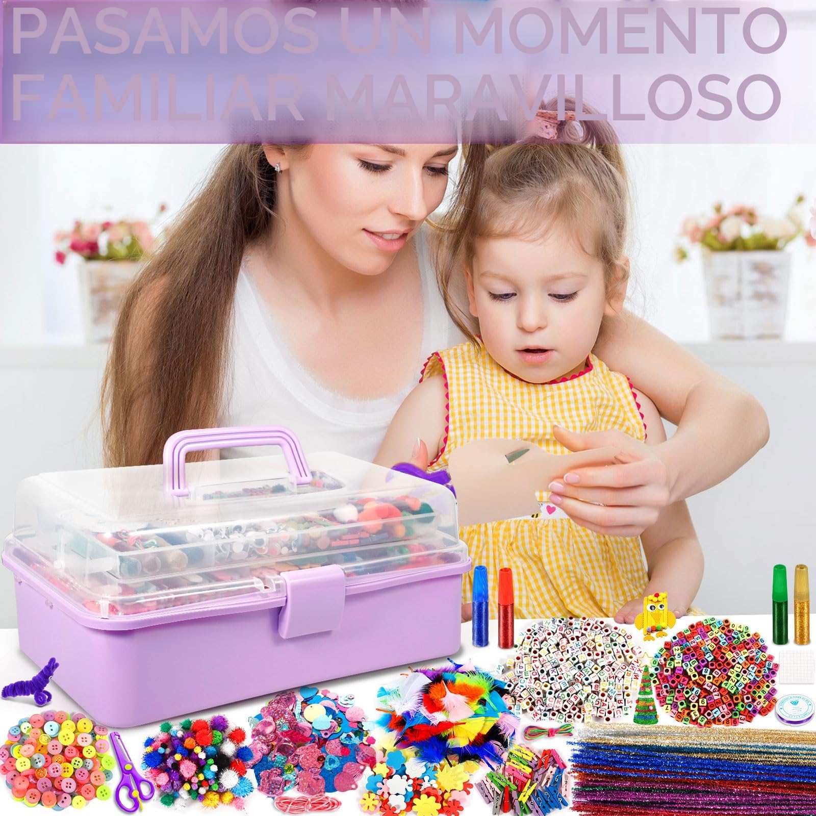 Purpledi 3300+PCS DIY Creativo Kit Manualidades Material, DIY Art Supplies Creativo Regalo Labores, Juguetes Educativos para Niño 5 6 7 8 Años