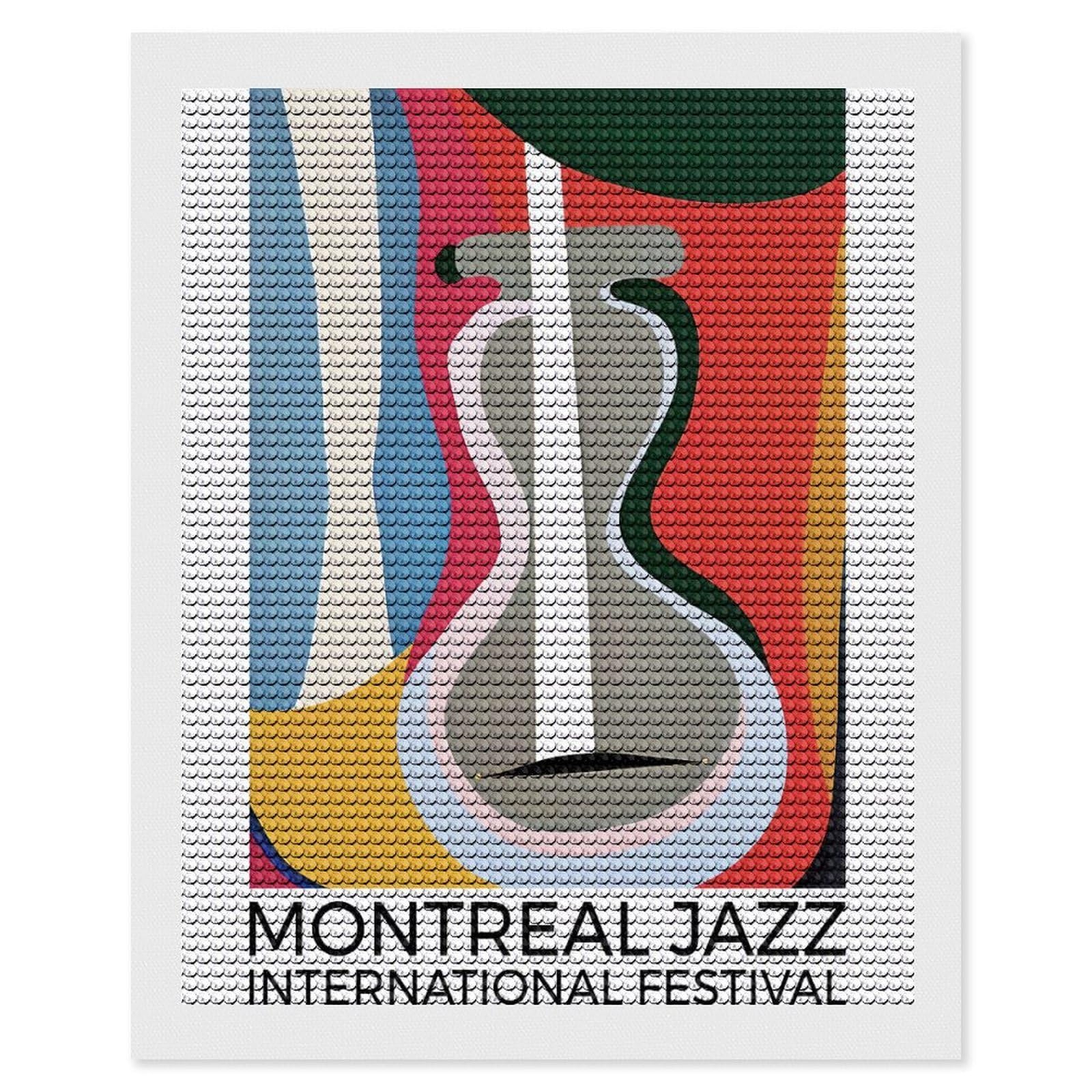 Junmoney Montreal Jazz Festival Diamond Painting Canvas Set 16"x20", for Beginners, Complete Accessories, Christmas Gift, Modern Decor