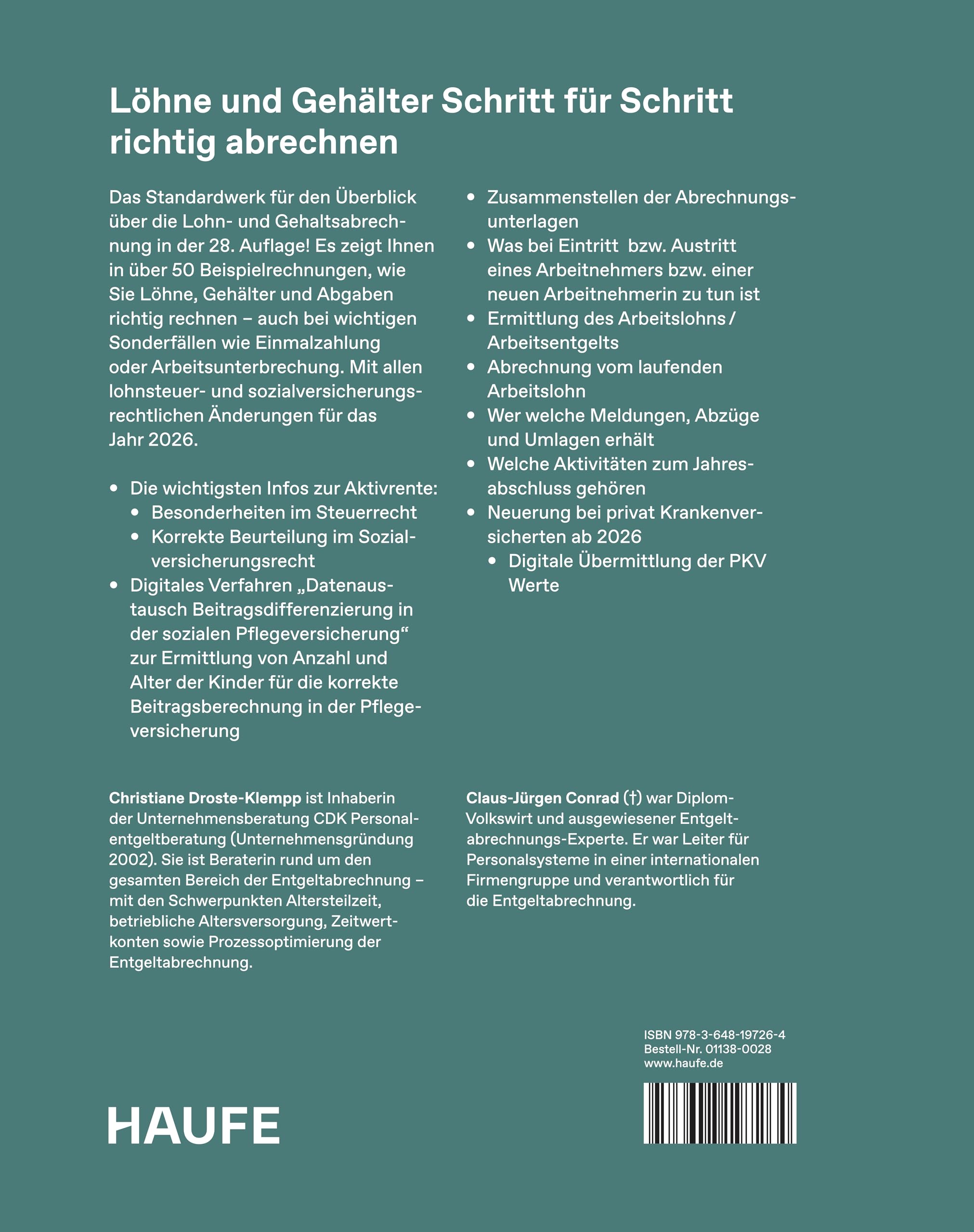 Lohn- und Gehaltsabrechnung 2026 (Haufe Fachbuch)