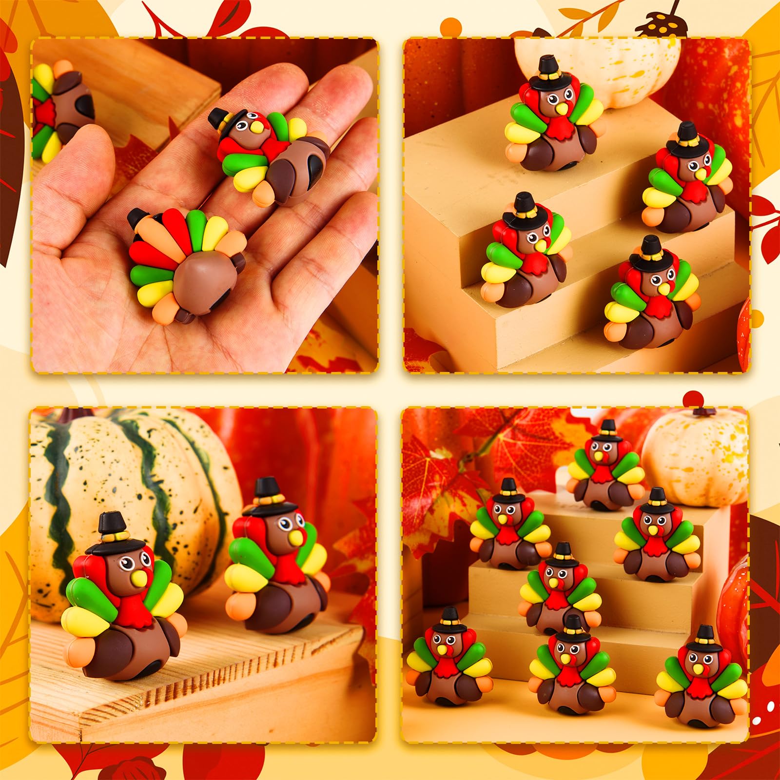 Amazon.com: ARCHCRTC 25 Pcs Mini Thanksgiving Turkey Figurines