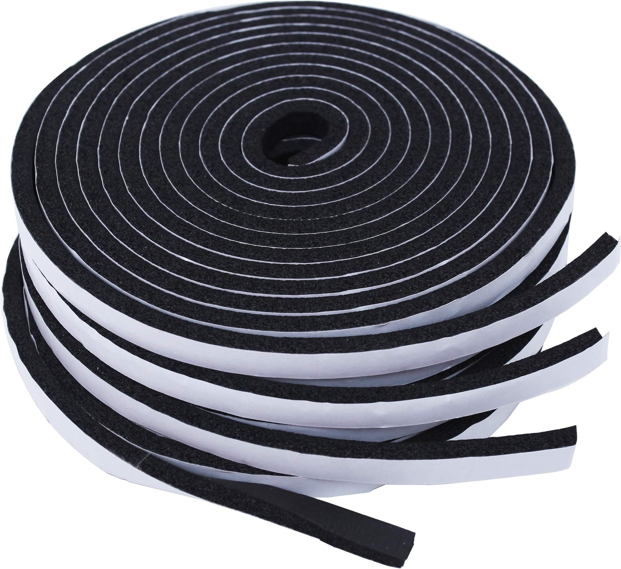 Foam Seal Tape - 52Ft Length High Density Sponge Rubber Strip - Strong Self Adhesive WeatherStrip Insulation Foam