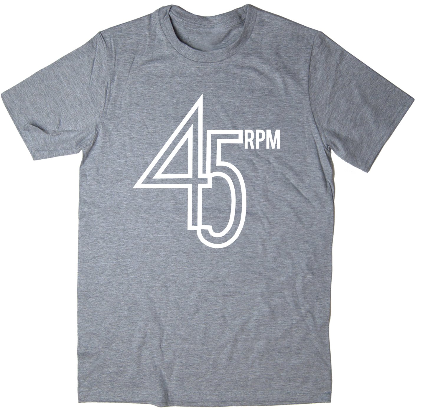 Rocket Fuel Men's Grey '45 Rpm' Funny Printed T-Shirt - Medium
