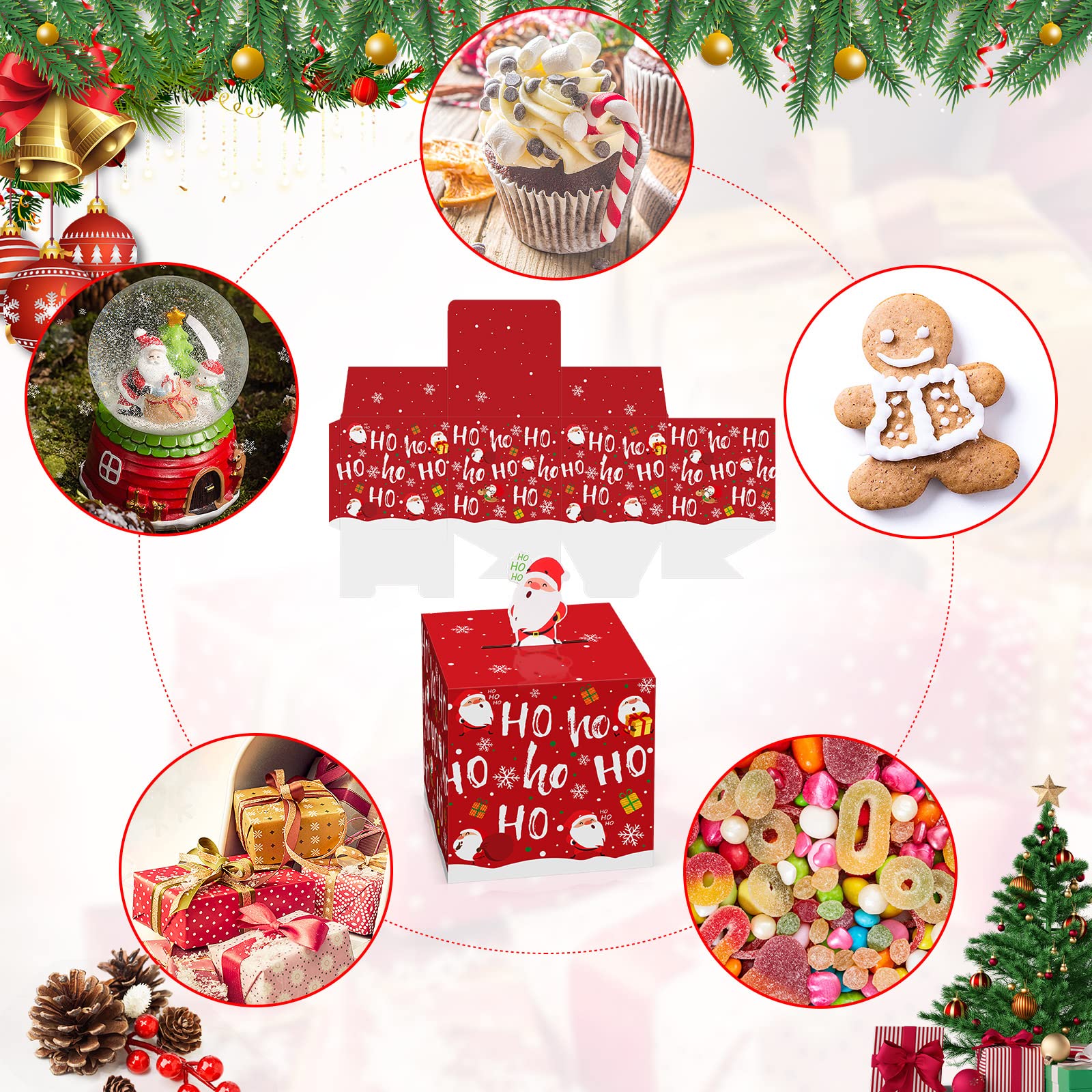 JOKILY 24 Stück Weihnachten Kraftpapier, Geschenkbox Klein Für Weihnachten Party, Weihnachten