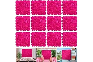 Artificial Flower Wall - Bright Pink 3D Silk Flowers