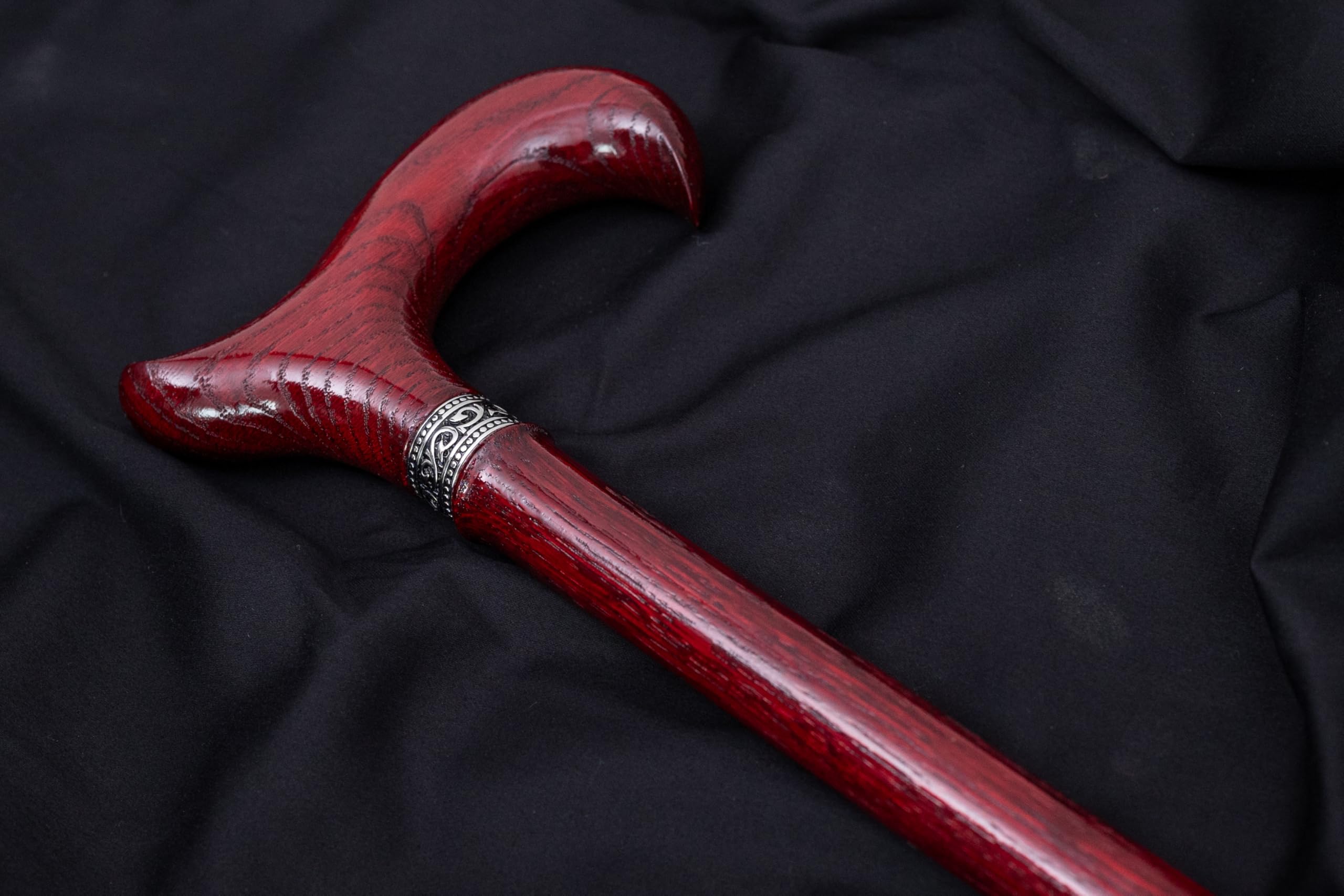 Dr. Watson Prestige Derby Walking Stick – Handcrafted Oak Wood Cane with Incrusted Stainless Steel Collar