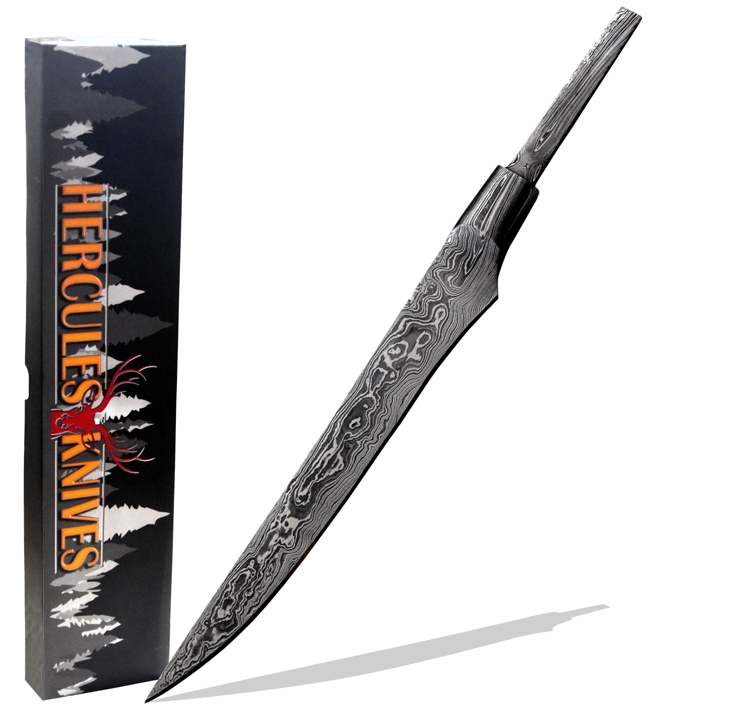 Custom Hand Forged Damascus Steel Blank Blade Chef Kitchen Knife, Forged Bolster, Woodworking Project Kit, Damascus Billet Bar Handmade Knife Making Supply (FBB-C) — Amazon image 14