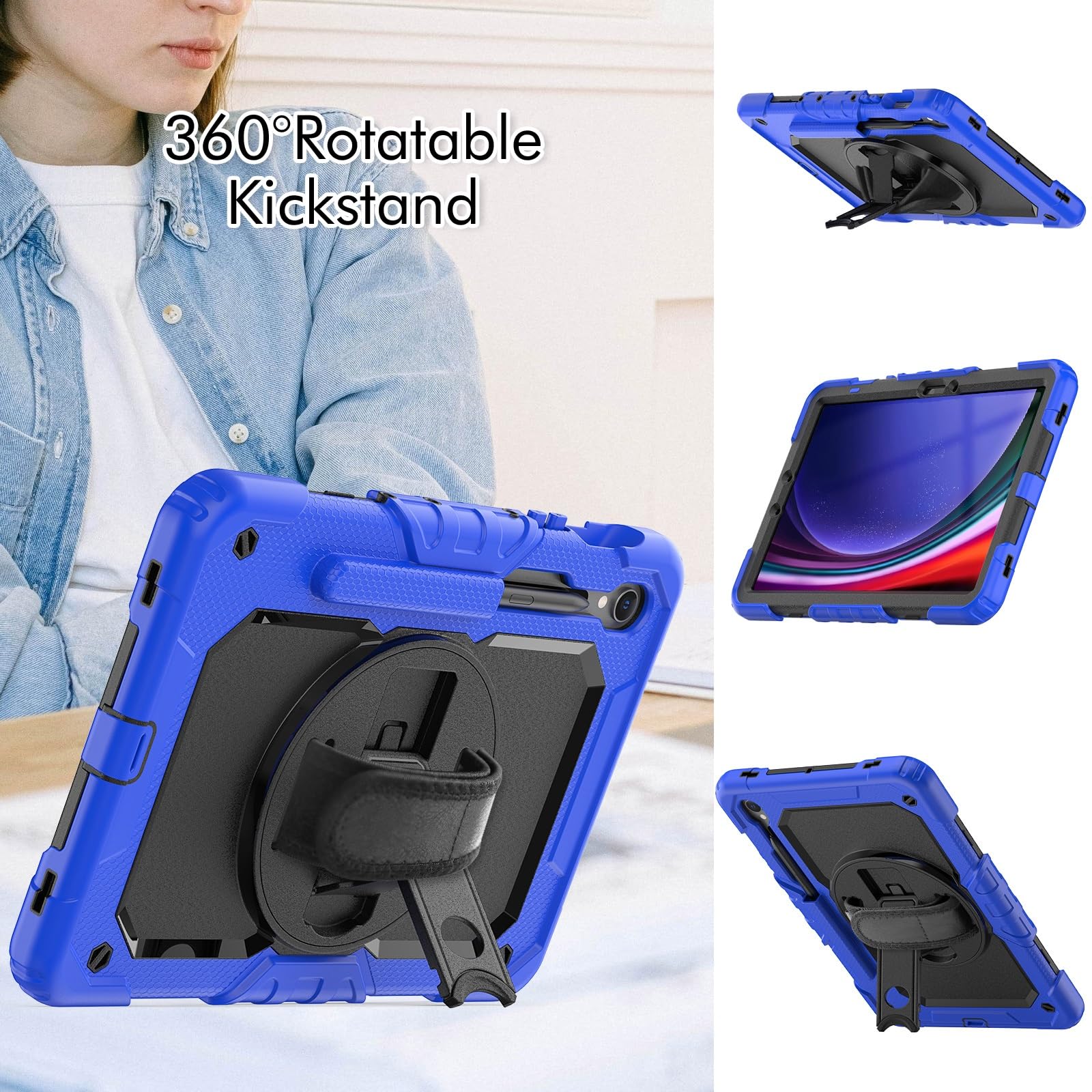 Custodia protettiva per tablet PC compatibile con Samsung Galaxy Tab S9 11 pollici 2023 X710/X716B/X718U Custodia in TPU antiurto resistente, custodia protettiva W Protezione dello schermo 380