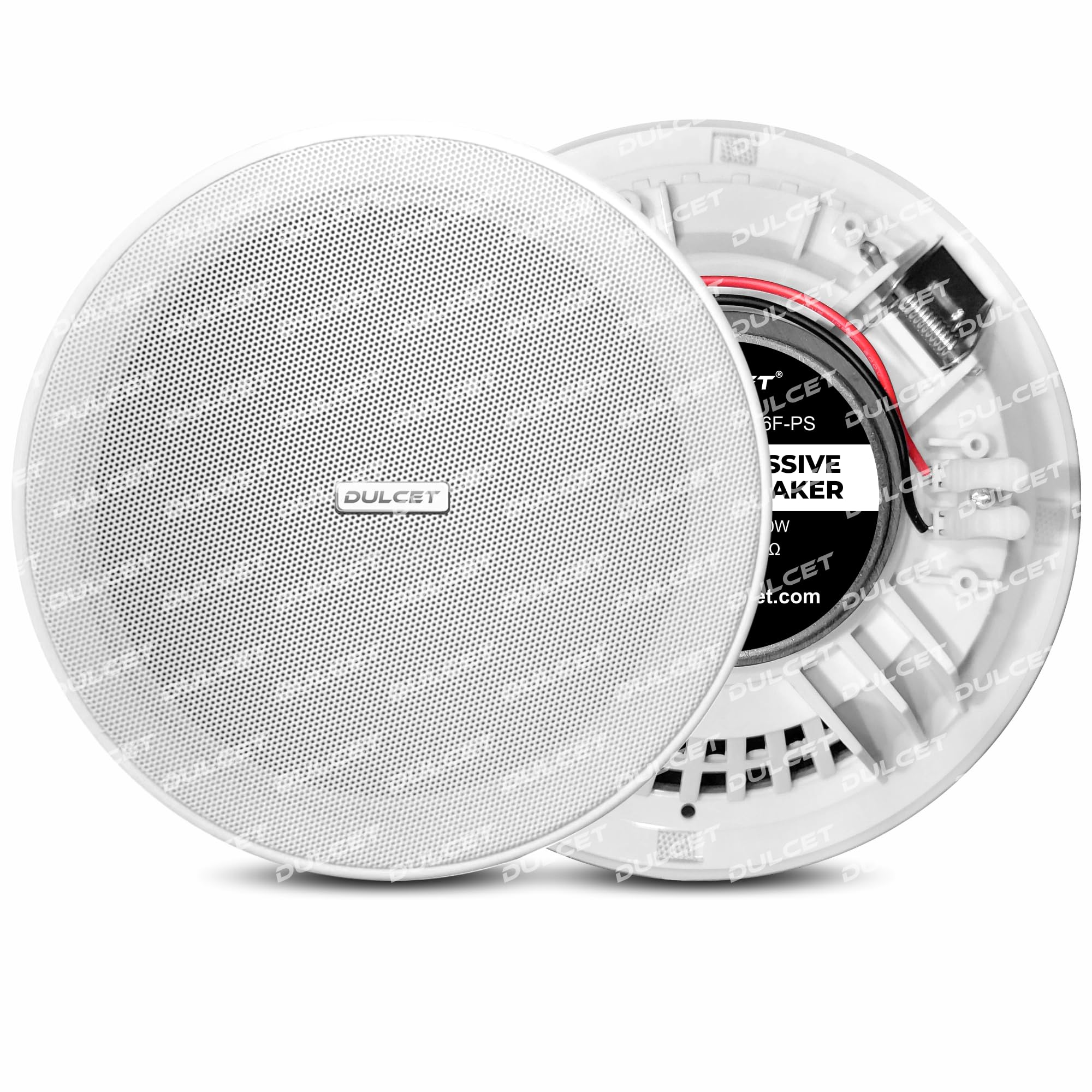DULCET DC-CS6F-PS 6.5 inch 10W Full Range 8 Ohms Frameless Passive Ceiling Speaker That Connects to Active Bluetooth Ceiling Speaker (Active Bluetooth Speaker to be Purchased Separately)