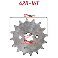 Vista 2 de Piñón delantero de motor de motocicleta de 428-16T-0.669 in, se adapta a 50cc 70cc 110cc 125cc Dirt Pit Bike Mini Bike ATV Quad