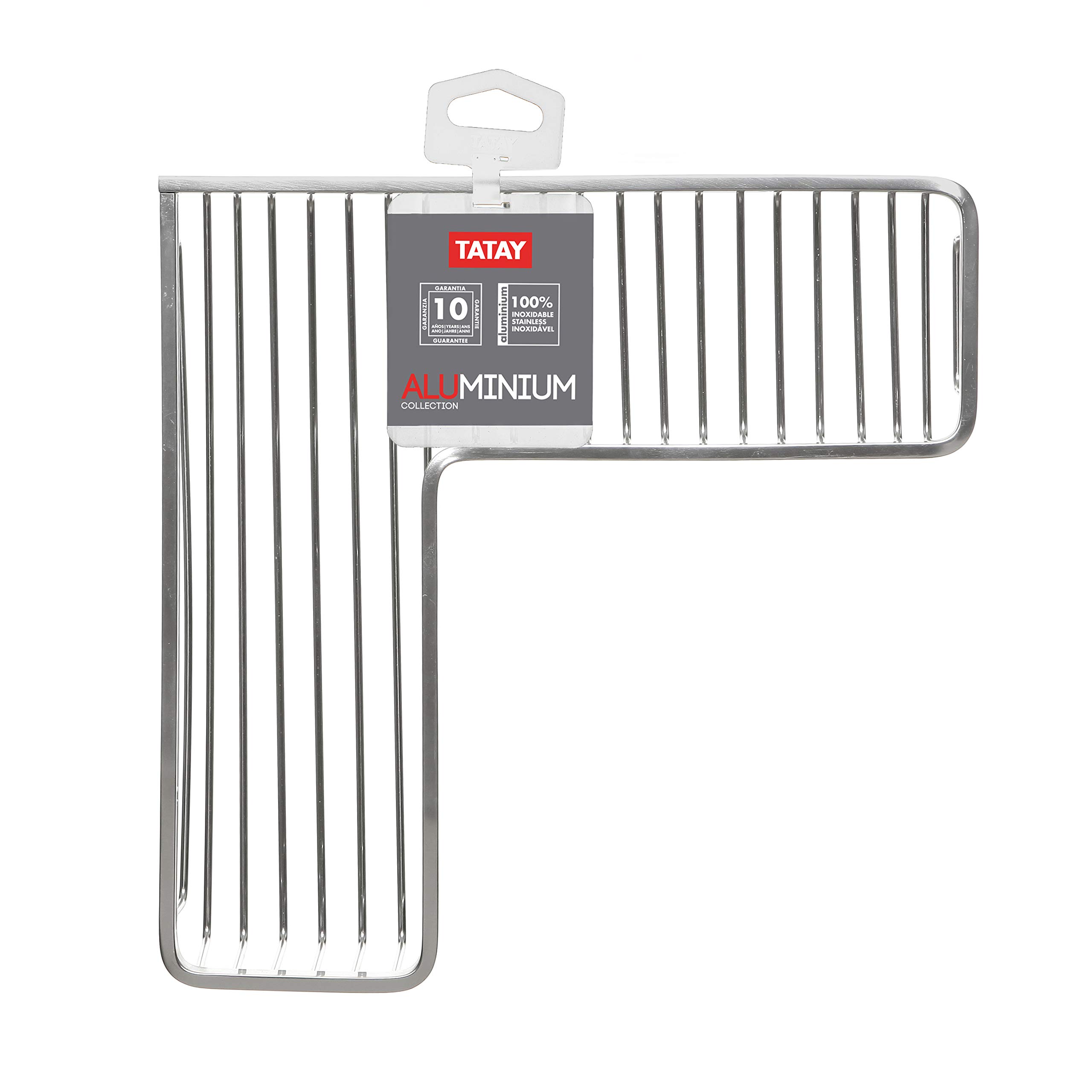 Tatay Estanteria Ducha Esquina Rectangular Aluminio | Incluye Tornillos | Compatible Sistema Sin Taladro (Quick Fix) | Resistencia Humedad | Moderno | Fácil Drenaje | 30x8,5x30 cm - Modelo Aluminium