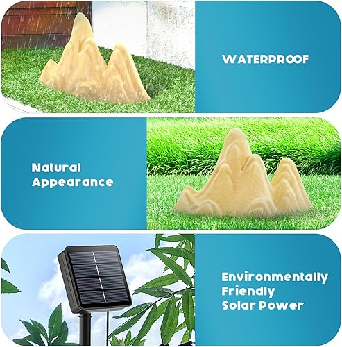 Miniatura 3 de Luces solares para decoración al aire libre, linterna de roca para patio, luces nocturnas de paisaje RGB con memoria y modo automático, IP44