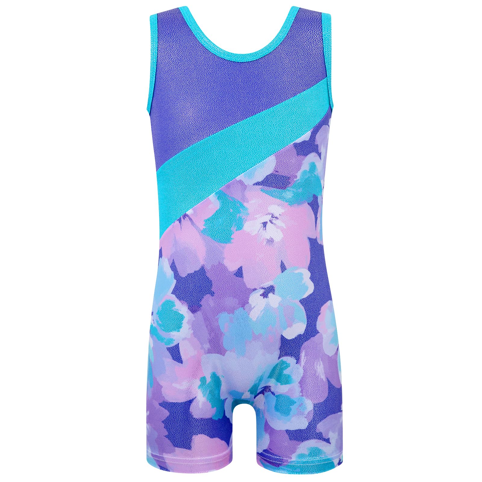 HOZIY Leotards for Girls Gymnastics Kids Children Biketard Snowflake Ribbon Blue Purple Hot Pink Sparkle