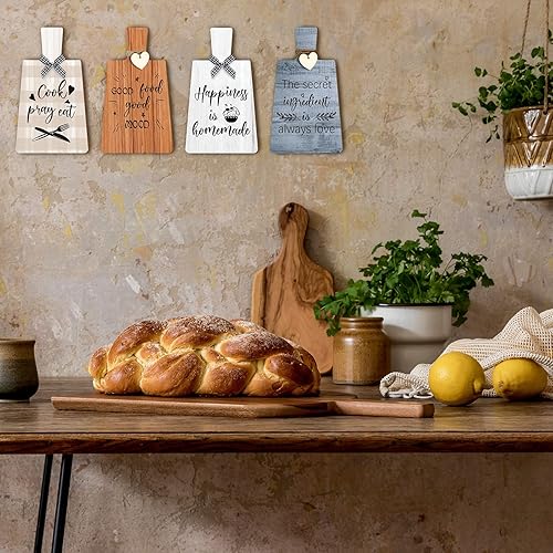 Miniatura 7 de Chunful Letrero decorativo de pared para tabla de cortar de cocina, 4 x 7 pulgadas, decoración rústica de madera para colgar en la pared, bandeja