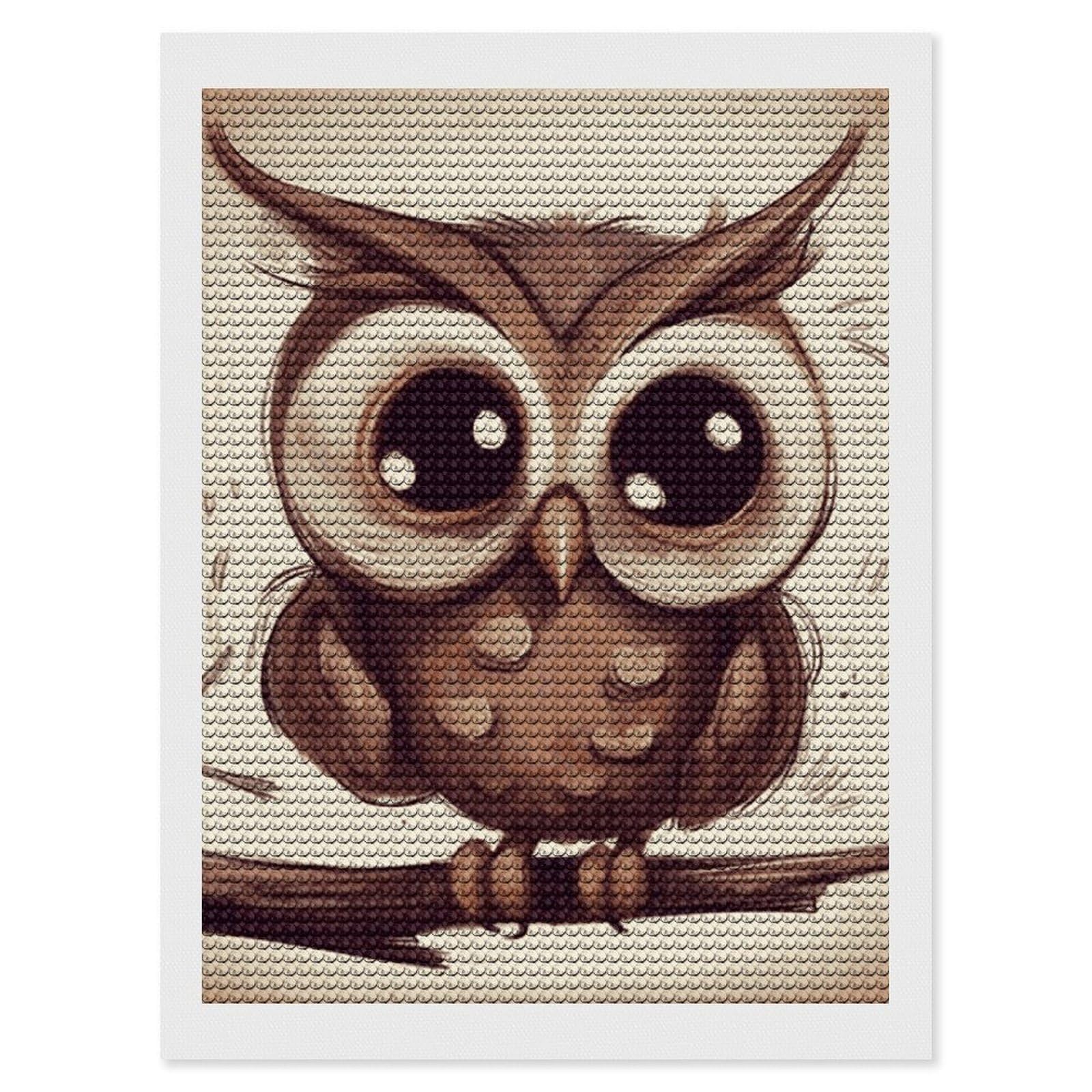 DWVTSLH Cute Owl Diamond Painting Kits for Adults, Personalized Diamond Photo Art Full Drill, DIY 5D Diamond Art Painting Kits for Beginners, Home Wall Decor 12"x16"