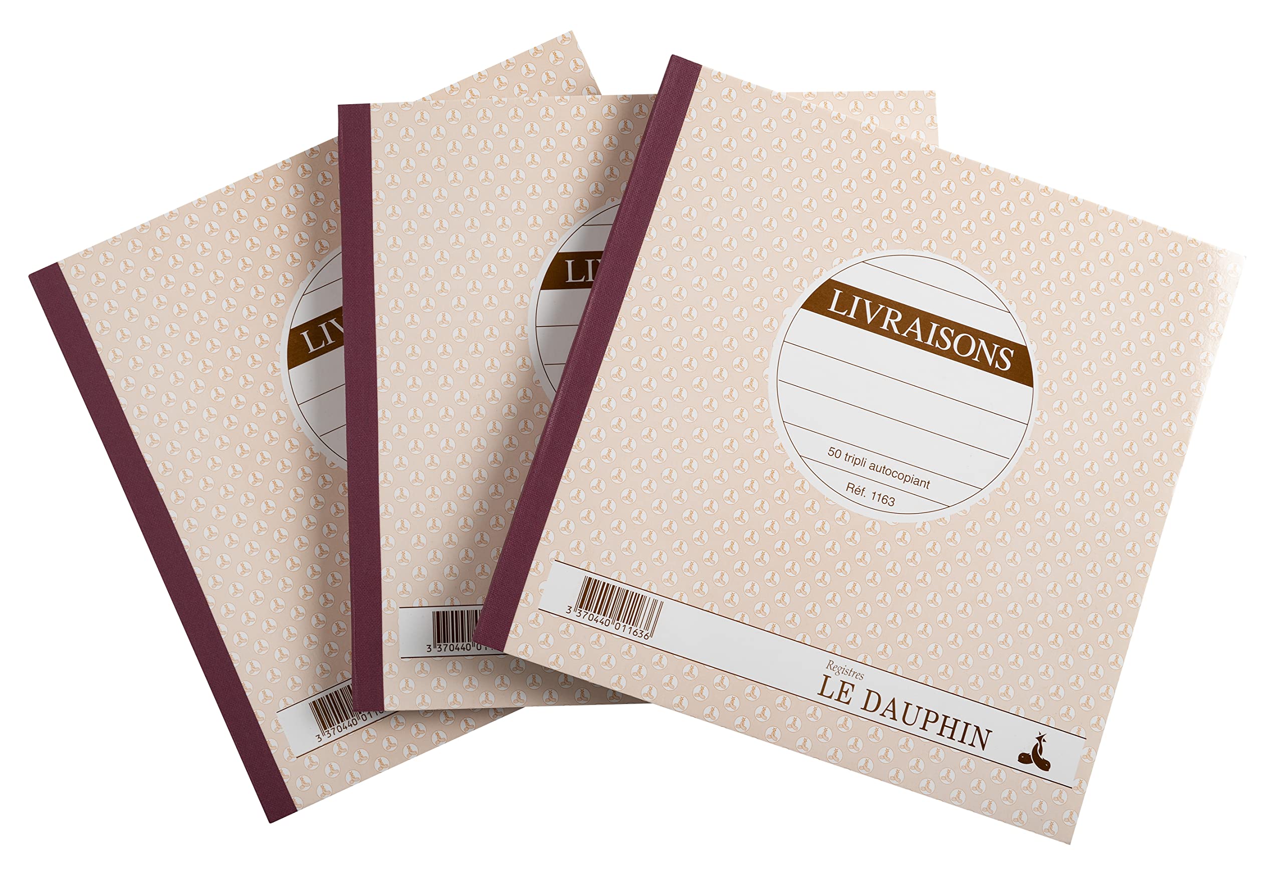 Le Dauphin - Ref. 14267D - Set of 3 DELIVERY manifolds - carbonless paper - triplicate (1 original and 2 copies) - 50 sheets - format 21 x 21 cm - varnished cover