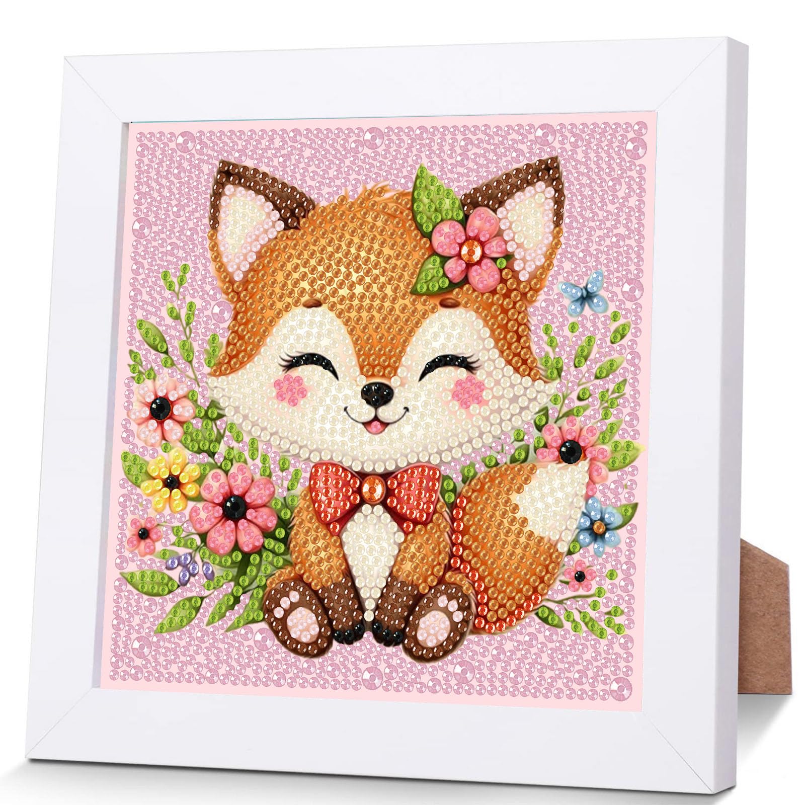 Fox Diamond Art Painting Kits for Kids with Frame Ages 4-8-12 (7x7 inch)
